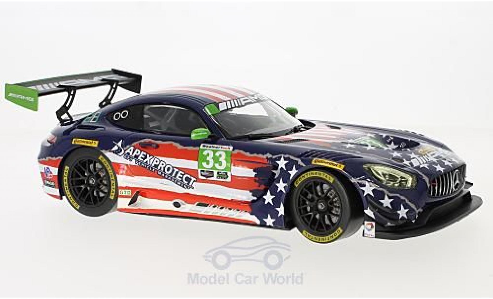 Mercedes AMG GT 1/18 Norev 3 No.33 Team Riley Motorsports IMSA 6h Watkins Glen 2017 B.Keating/J.Bleekemolen modelauto