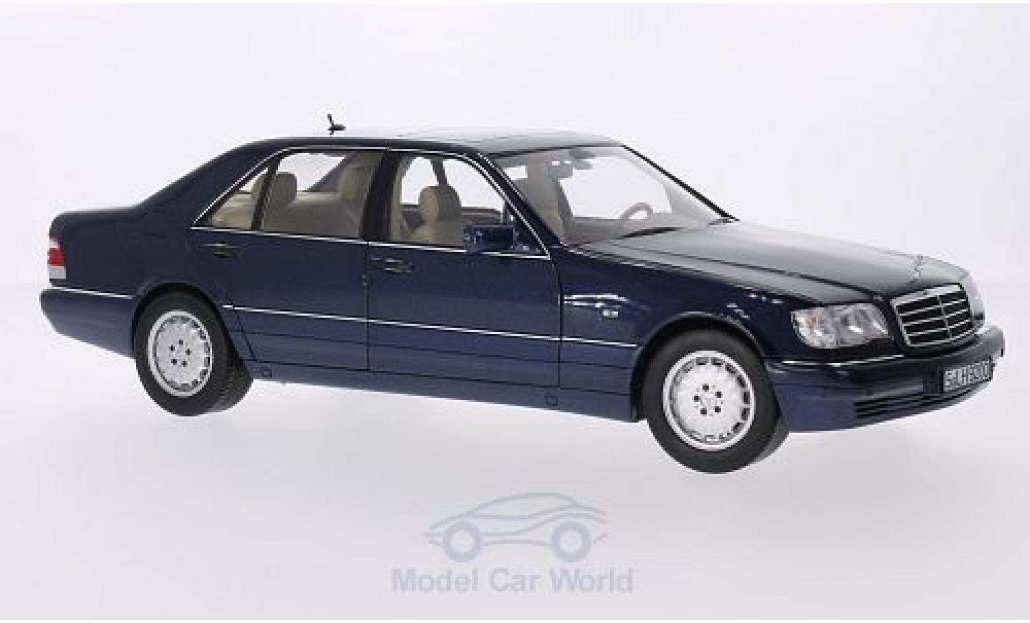 Mercedes Classe S 1/18 Norev S 500 L (W140) metallic blauw modelauto