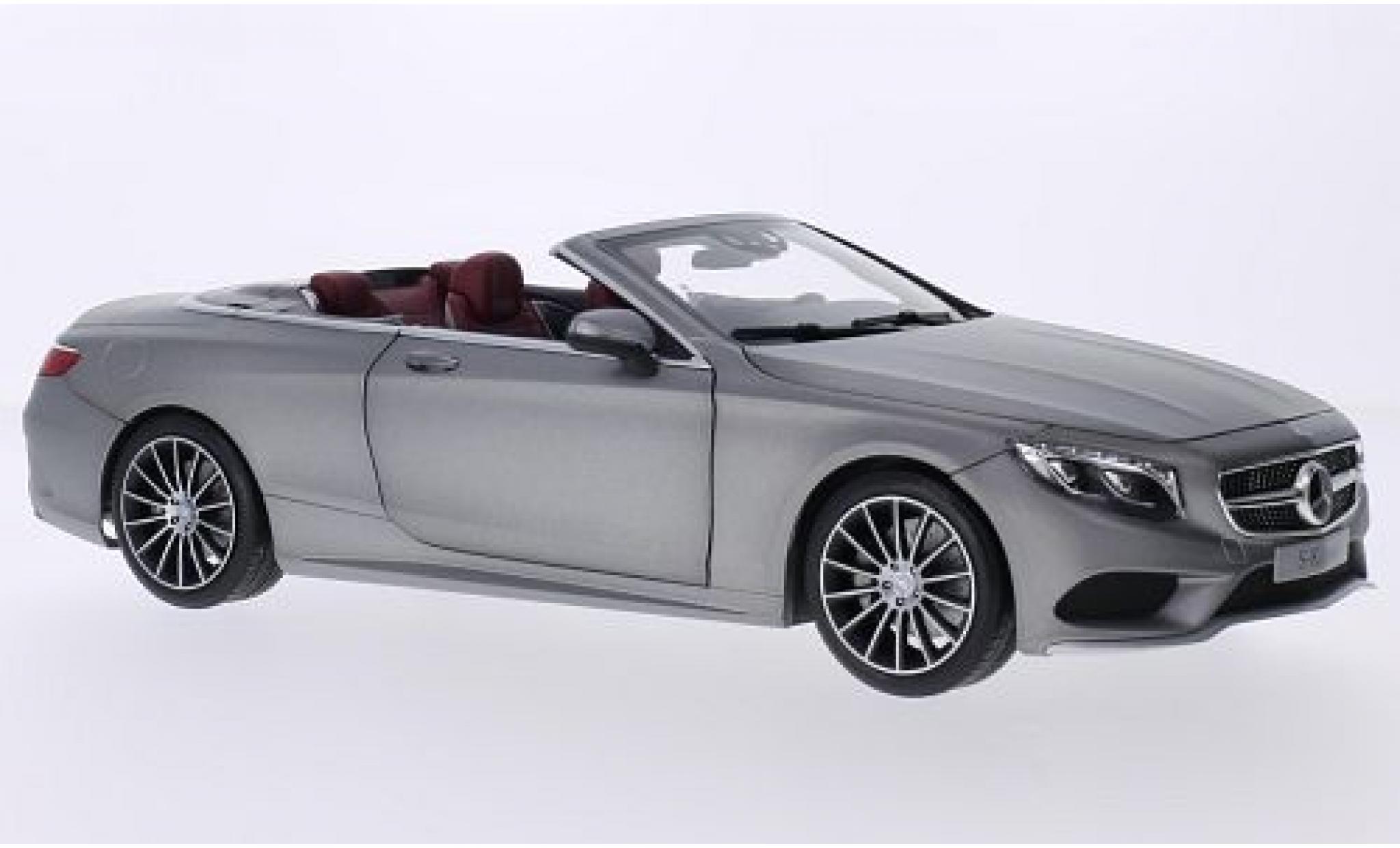 Mercedes Classe S 1/18 Norev Cabriolet (A127) grijs Softtop couch&eacute; avec modelauto
