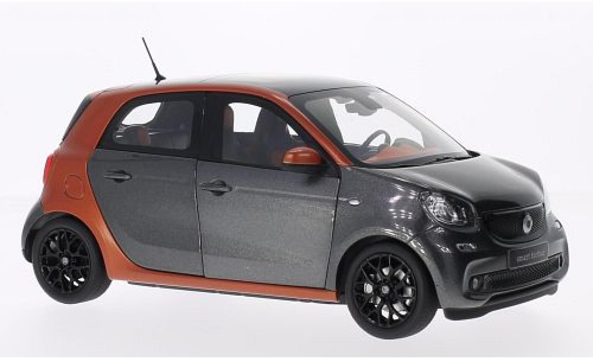 Smart ForFour 1/18 Norev Forfour metallic oranje/metallic grijs 2014 modelauto