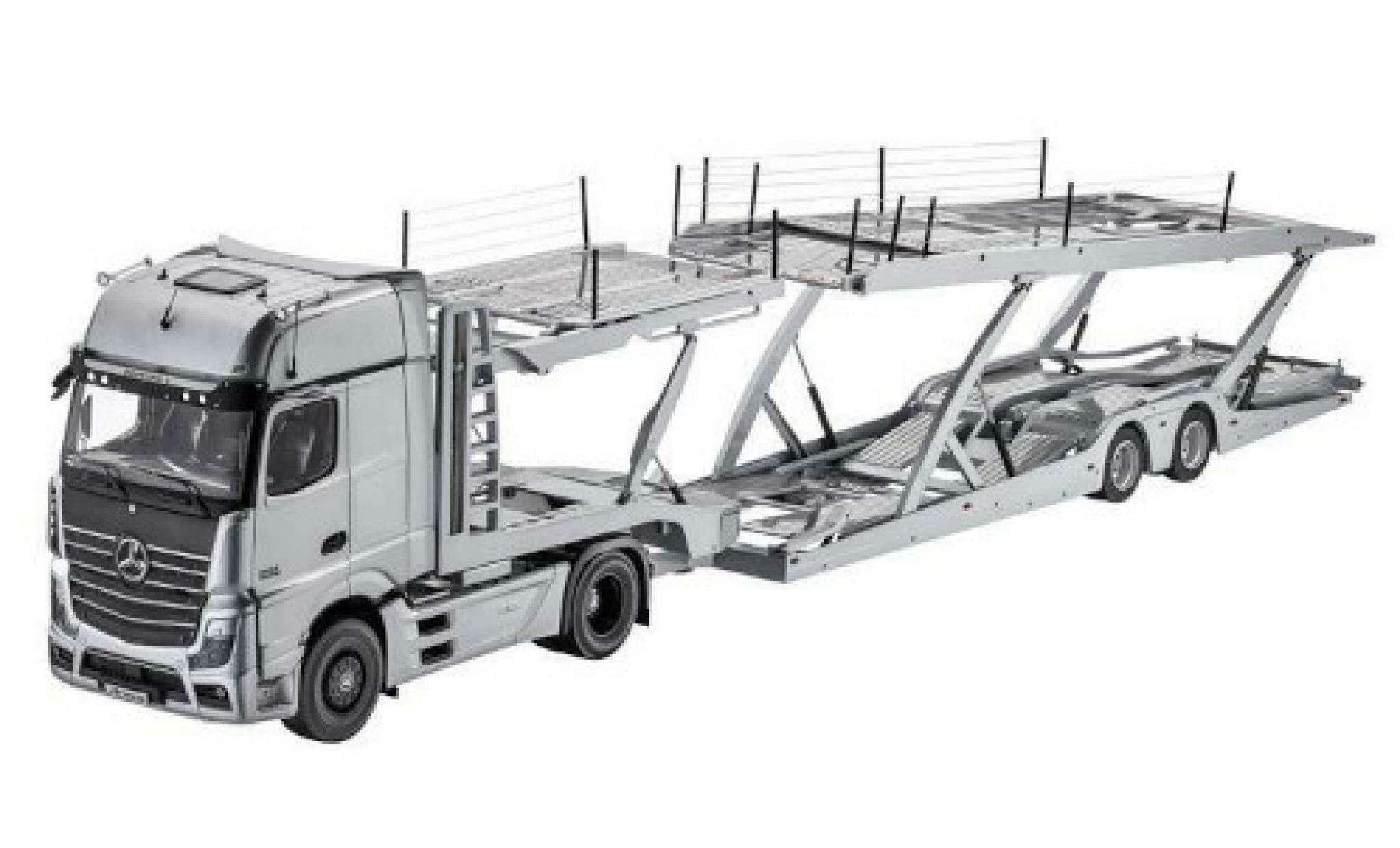 Mercedes Actros 1/18 NZG Autotransporter grijs avec Lohr remorque modelauto