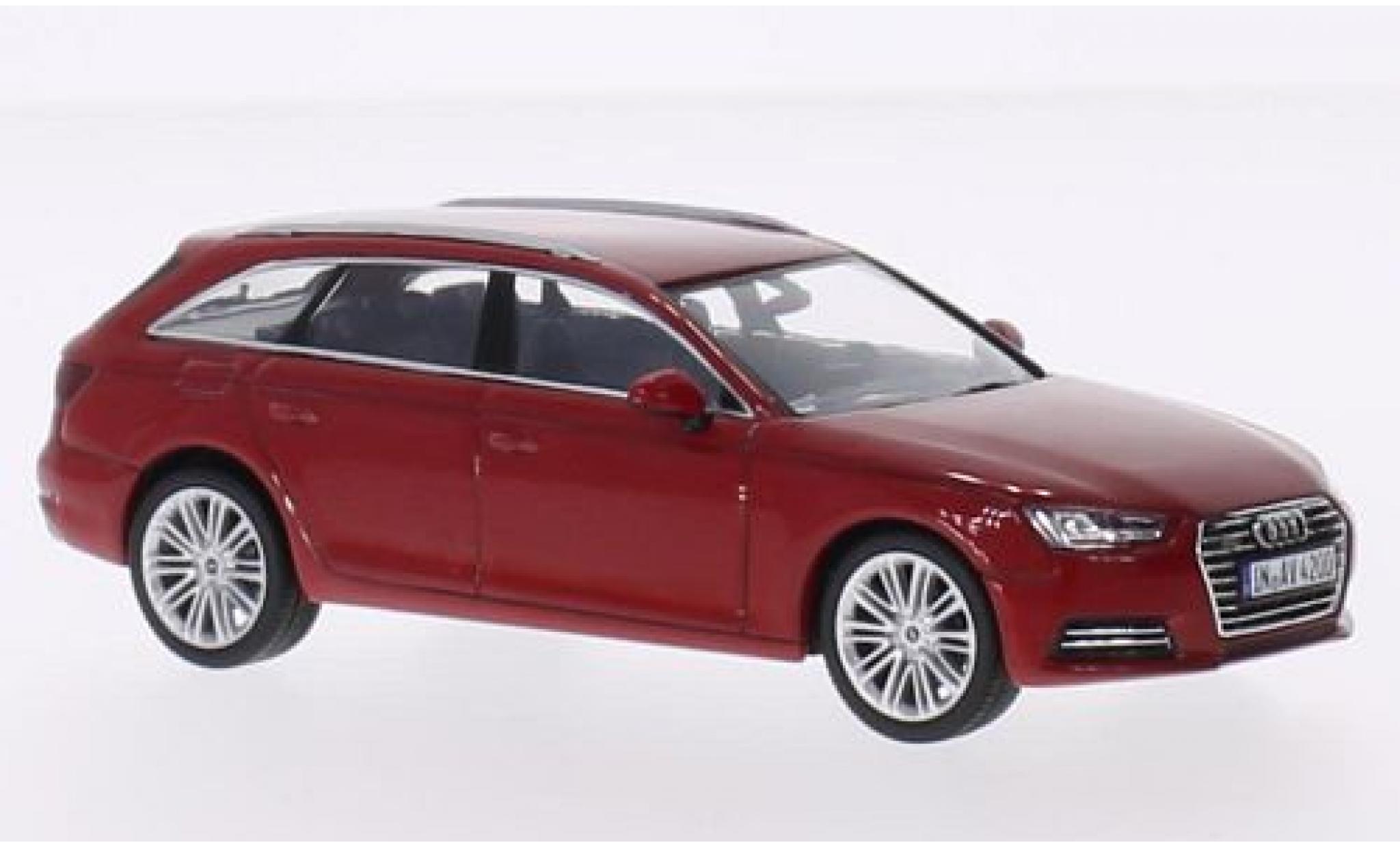 Audi A4 1/43 Spark Avant rood 2015 modelauto