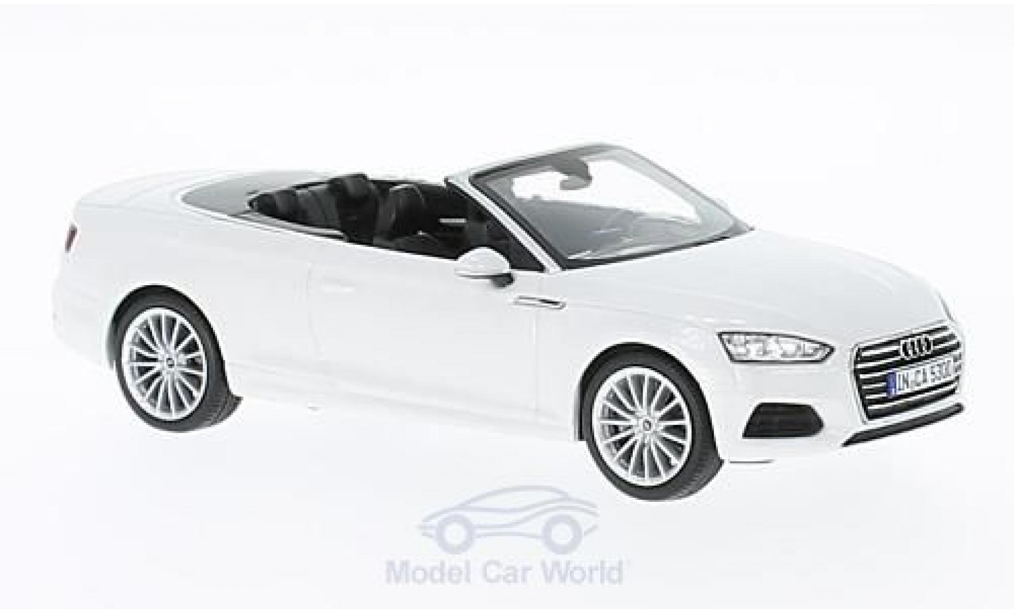 Audi A5 1/43 Spark Cabriolet metallic wit 2016 modelauto