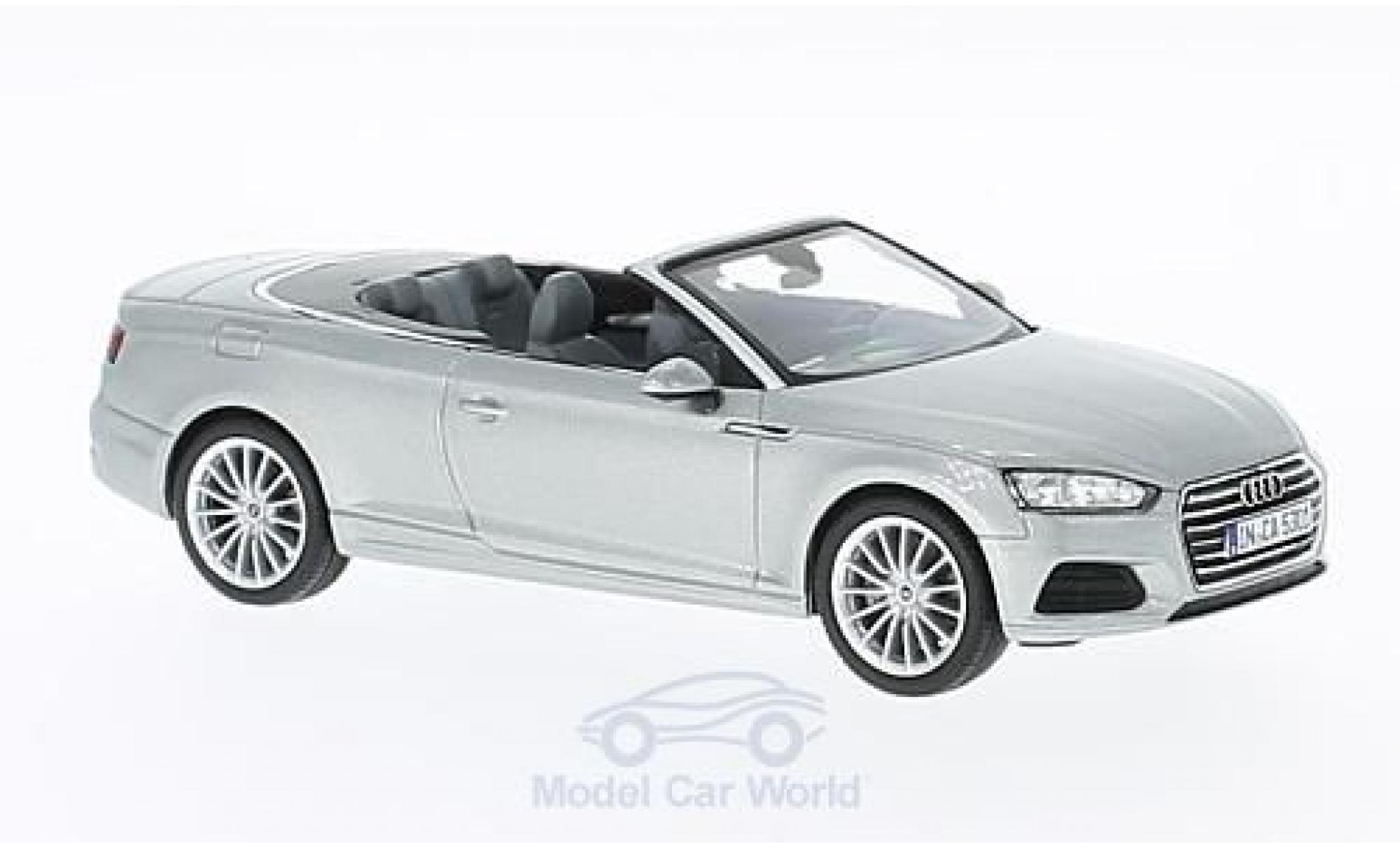 Audi A5 1/43 Spark Cabriolet grijs 2016 modelauto