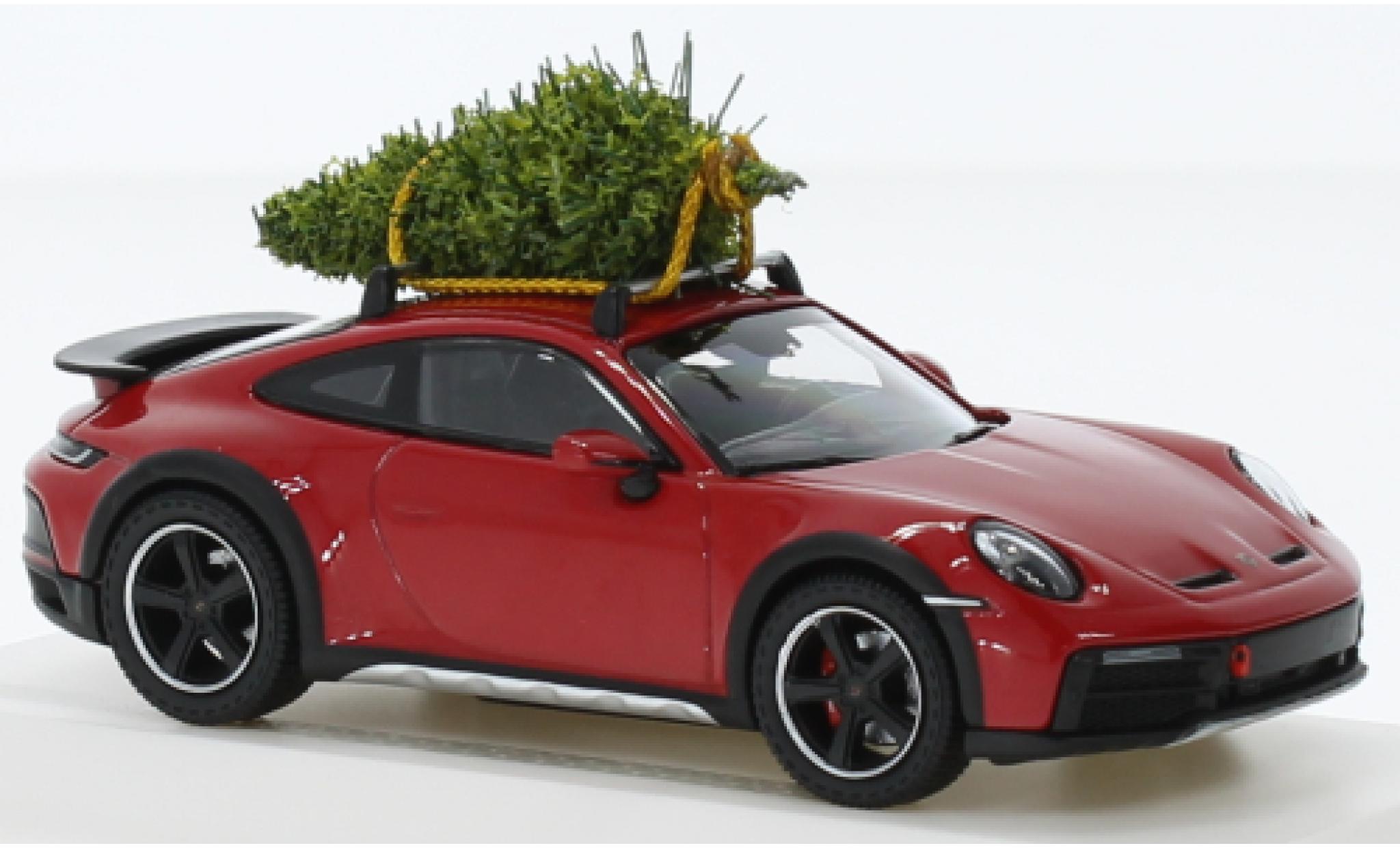 Porsche 992 1/43 I Spark 911  Dakar rood Christmas Edition 2023 modelauto