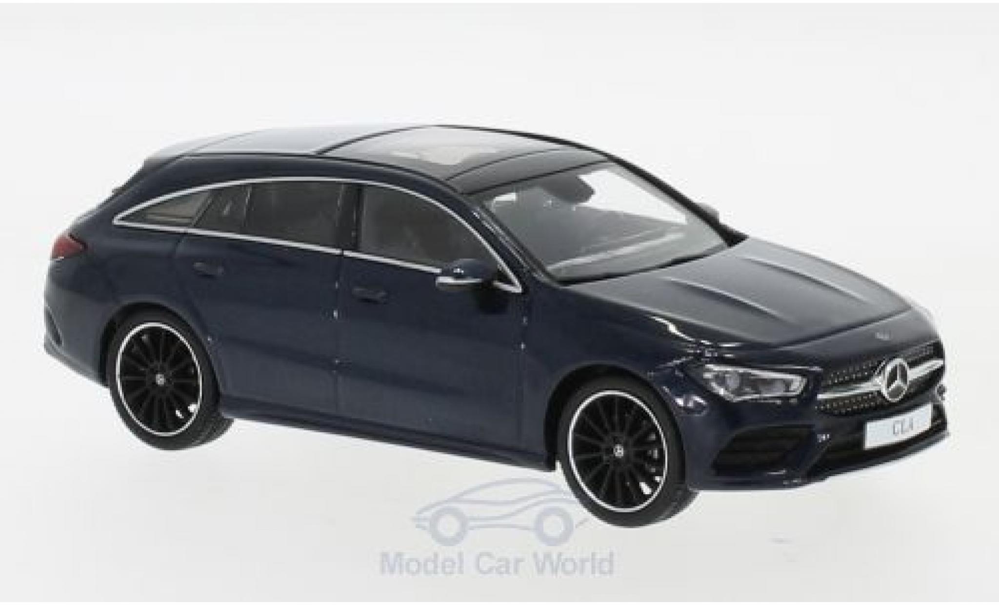 Mercedes CLA 1/43 Spark Shooting Brake metallic blauw 2019 modelauto