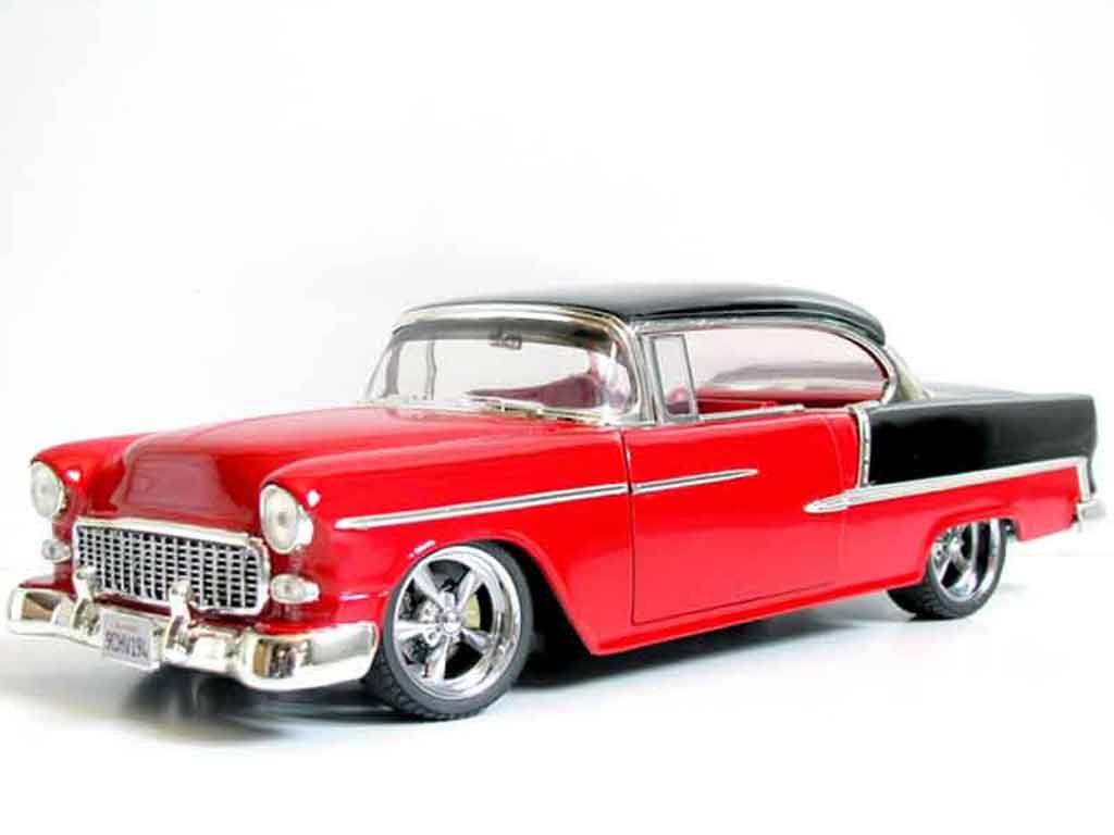 Chevrolet Bel Air Coupe 1955 hot rod rood et grijs 1/18 Ertl