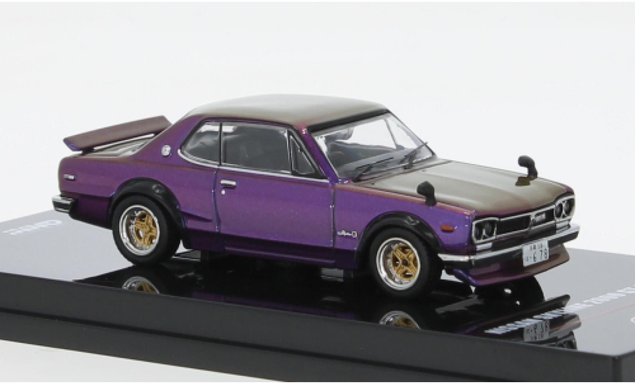 Nissan Skyline 1/64 INNO64 2000 GT-R (KPGC110) metallic paars RHD modelauto