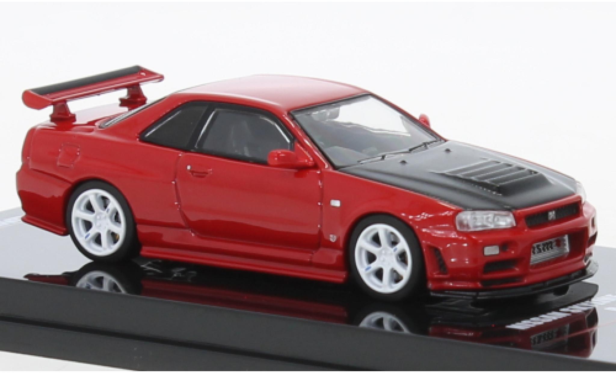 Nissan Skyline 1/64 INNO64 GT-R (R34) R-Tune rood/carbon RHD modelauto