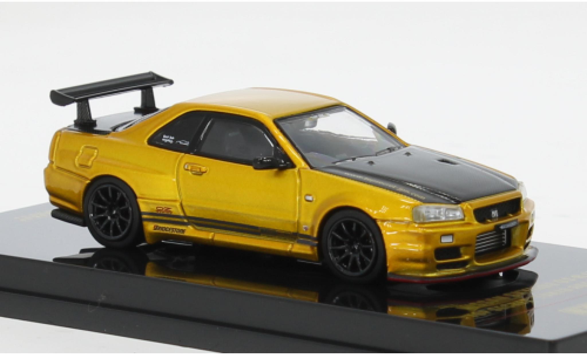 Nissan Skyline 1/64 INNO64 GT-R R34 gold/carbon 2024 1:64 modelauto