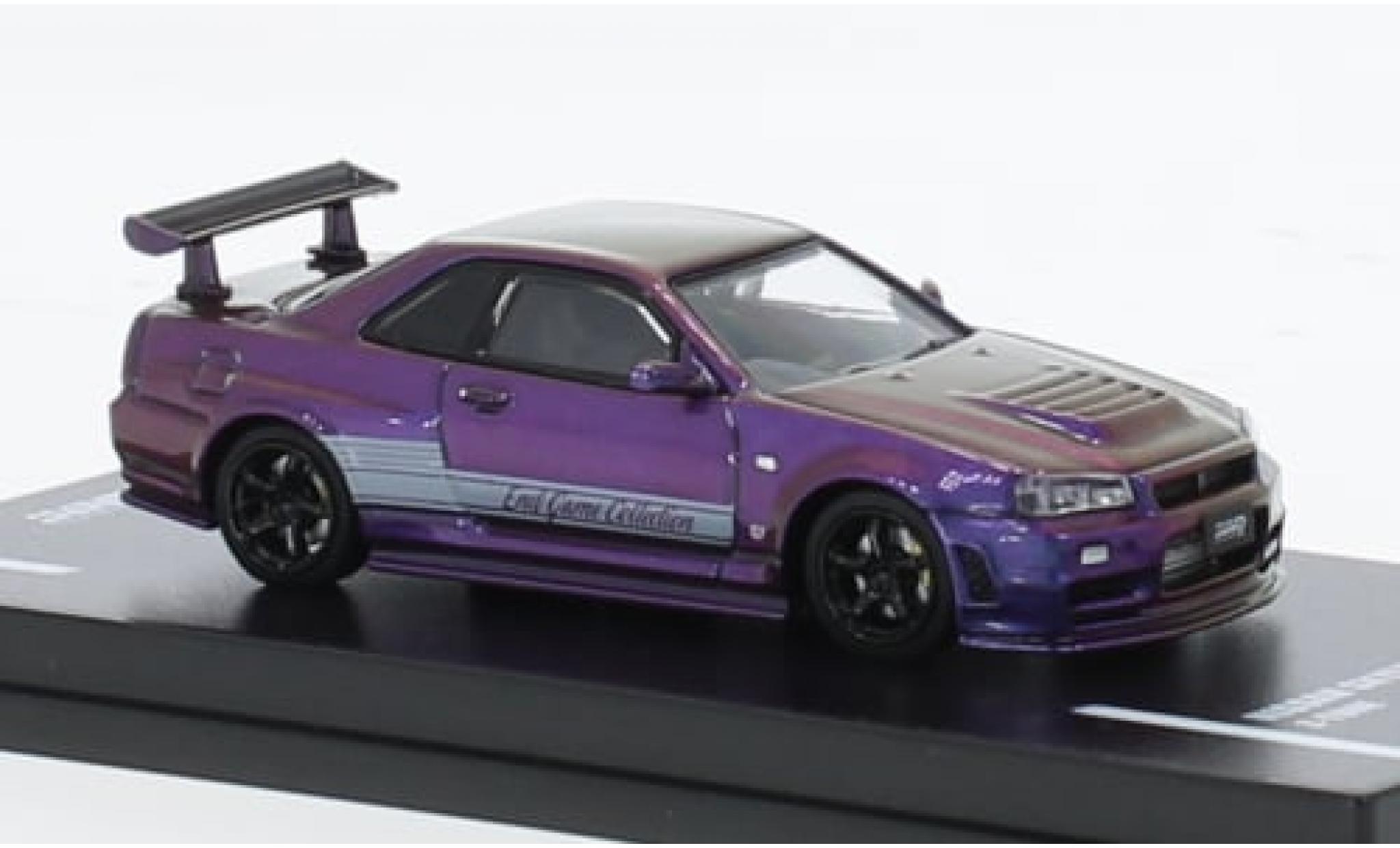 Nissan Skyline 1/64 INNO64 GT-R (R34) metallic paars RHD Endgame 1:64 modelauto