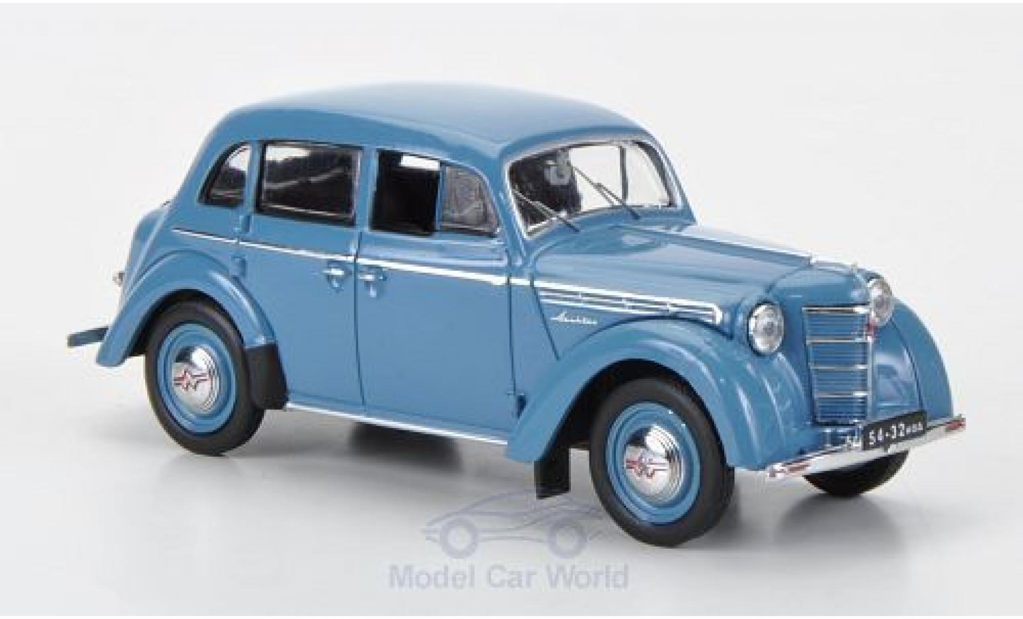 Moskwitsch 400 1/18 IST Models blauw 1954 modelauto