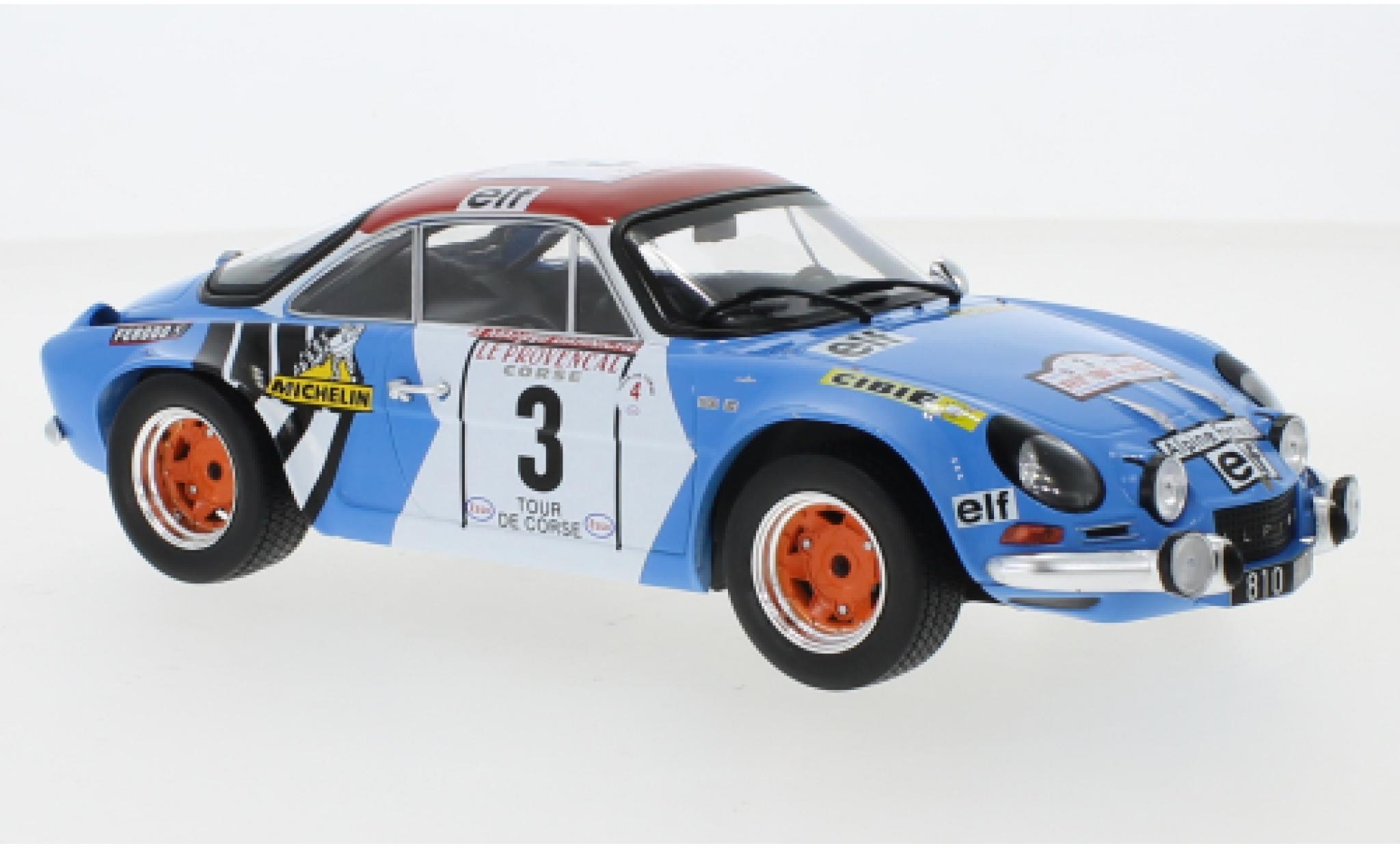 Alpine A110 1/18 IXO Renault No.3 Tour de Corse 1973 B.Darniche/A.Mahe modelauto