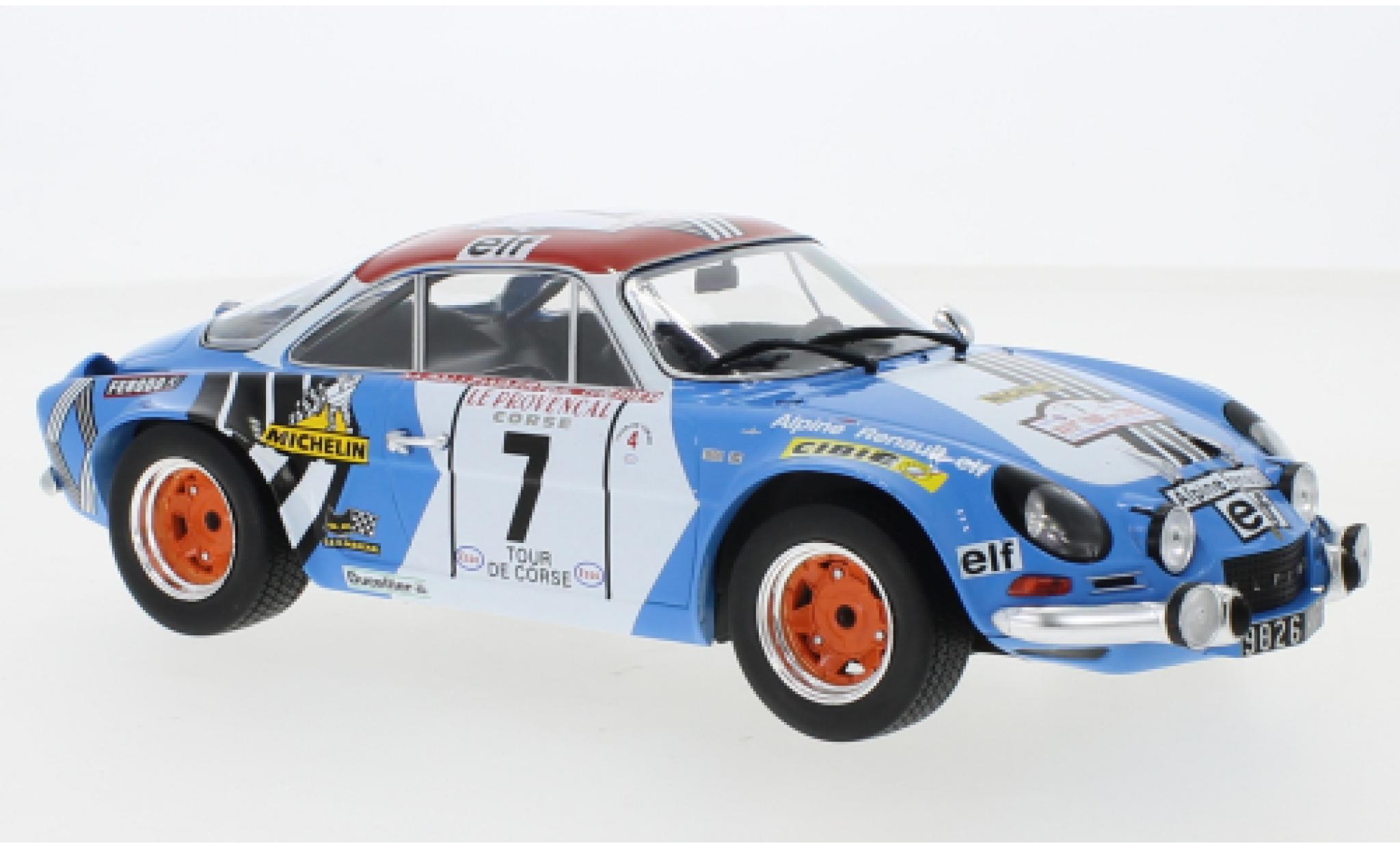 Alpine A110 1/18 IXO Renault No.7 Tour de Corse 1973 J-L.Therier/M.Callewaert modelauto