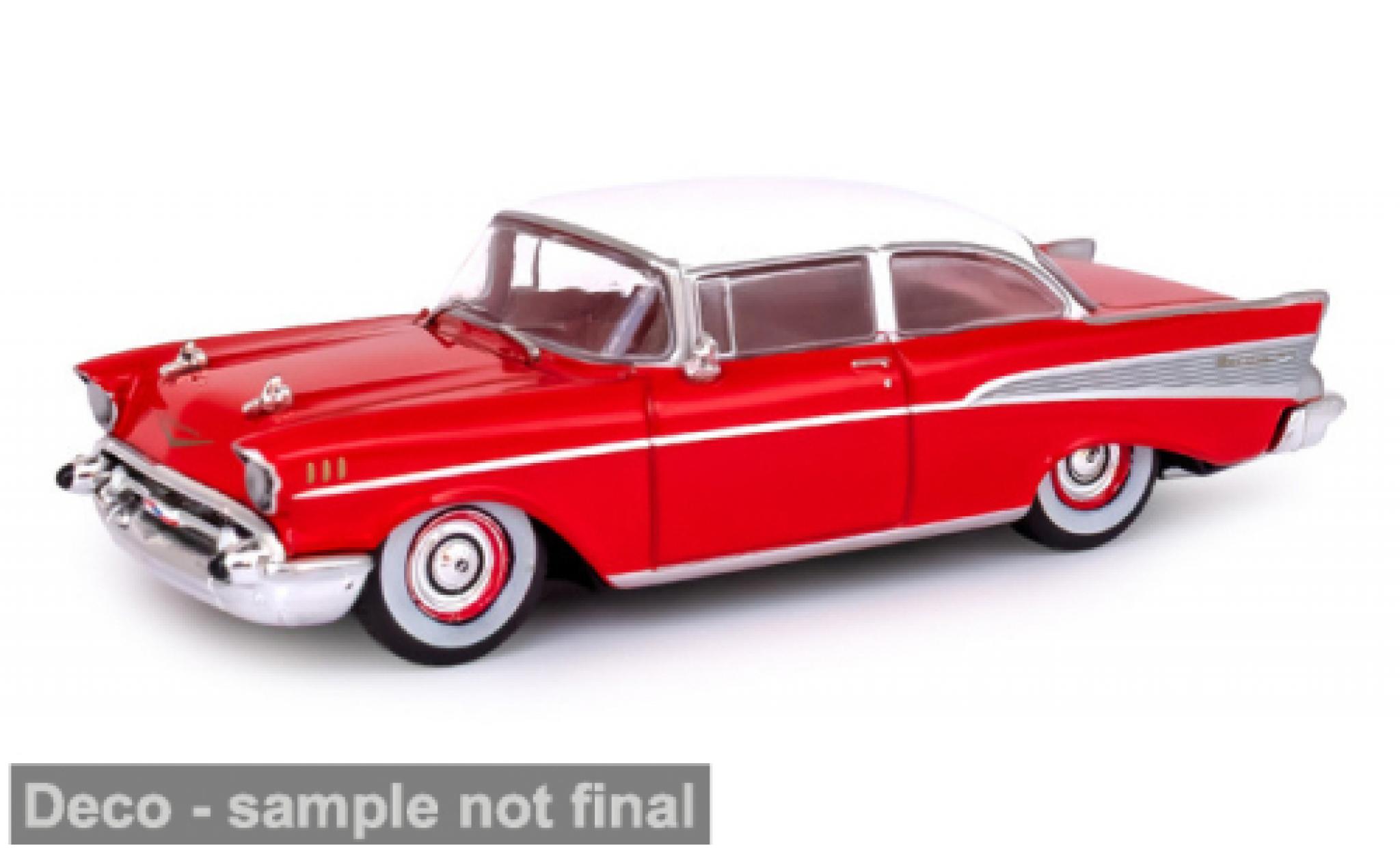 Chevrolet Bel Air 1/64 IXO America rood/wit 1957 1:64 modelauto