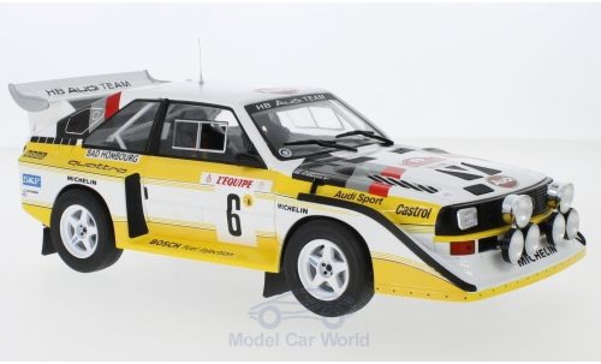 Audi Sport Quattro 1/18 IXO Sport quattro S1 E2 No.6 HB Team HB Rallye WM Rallye Monte Carlo 1986 mit Decals H.Mikkola/A.Hertz modelauto