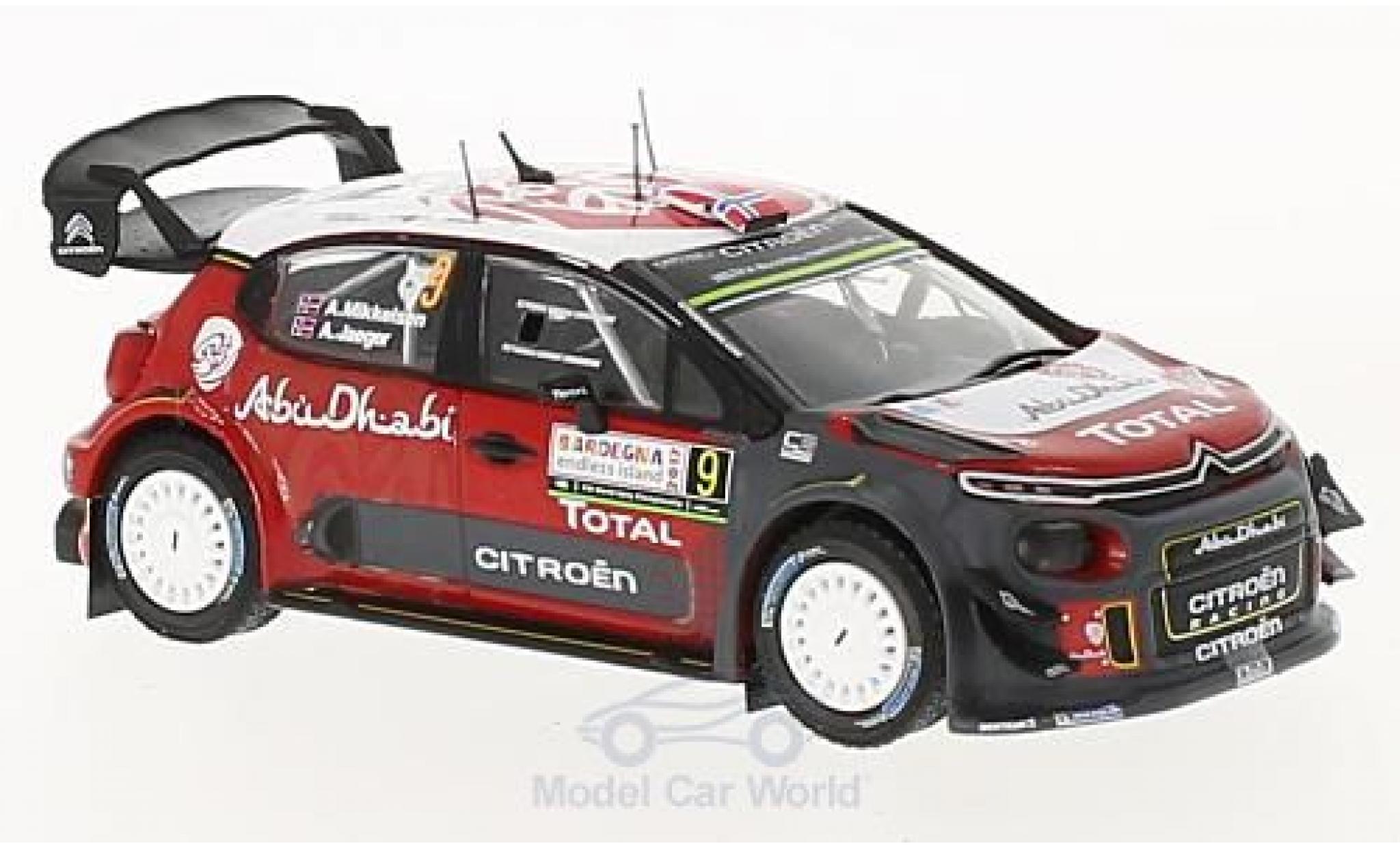 Citroen C3 1/43 IXO WRC No.9 Rallye WM Rallye Sardinien 2017 A.Mikkelsen/A.Jaeger modelauto