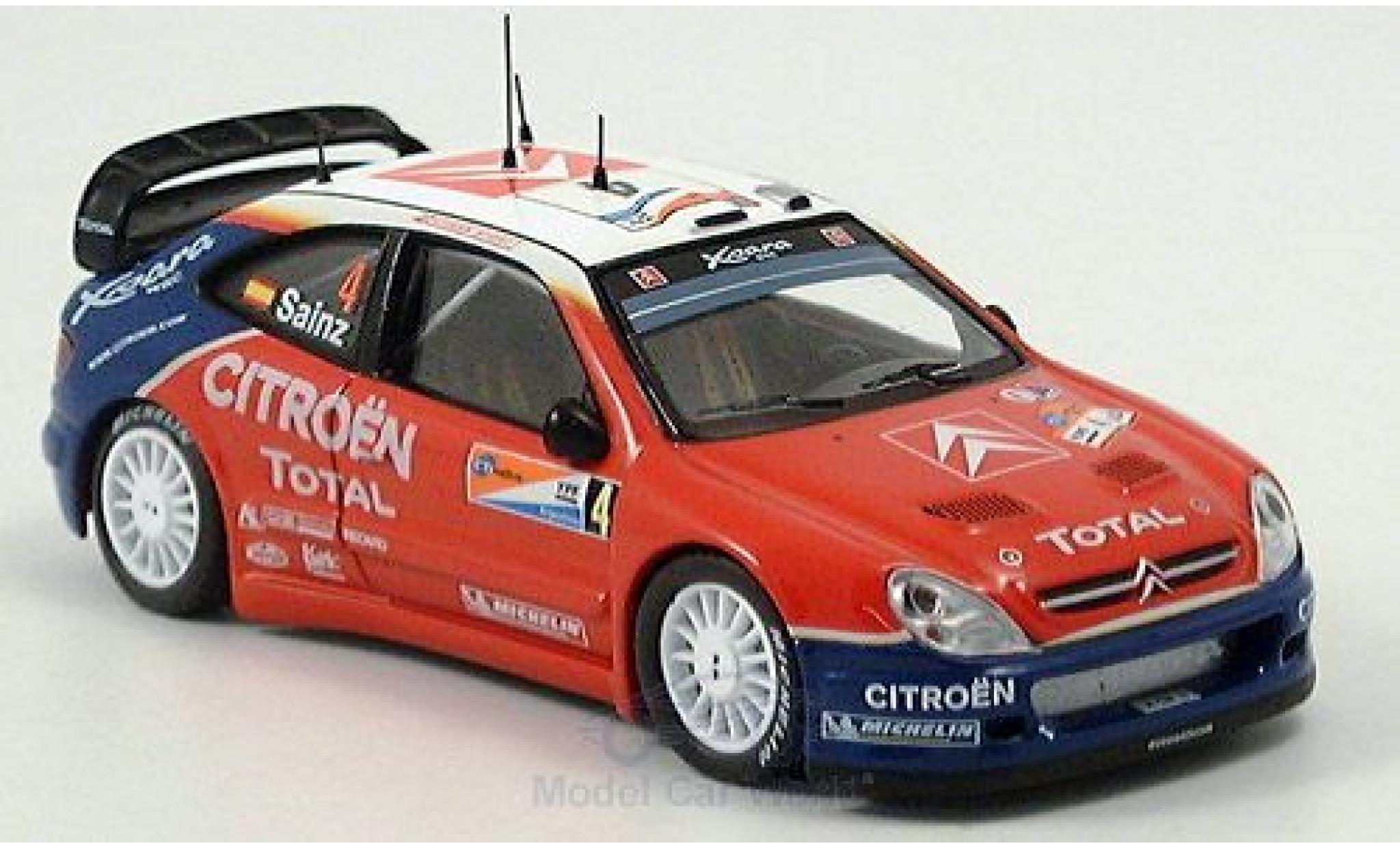 Citroen Xsara 1/43 IXO WRC Rallye WM Rally Zilverinien 2004 C.Sainz/Martin modelauto