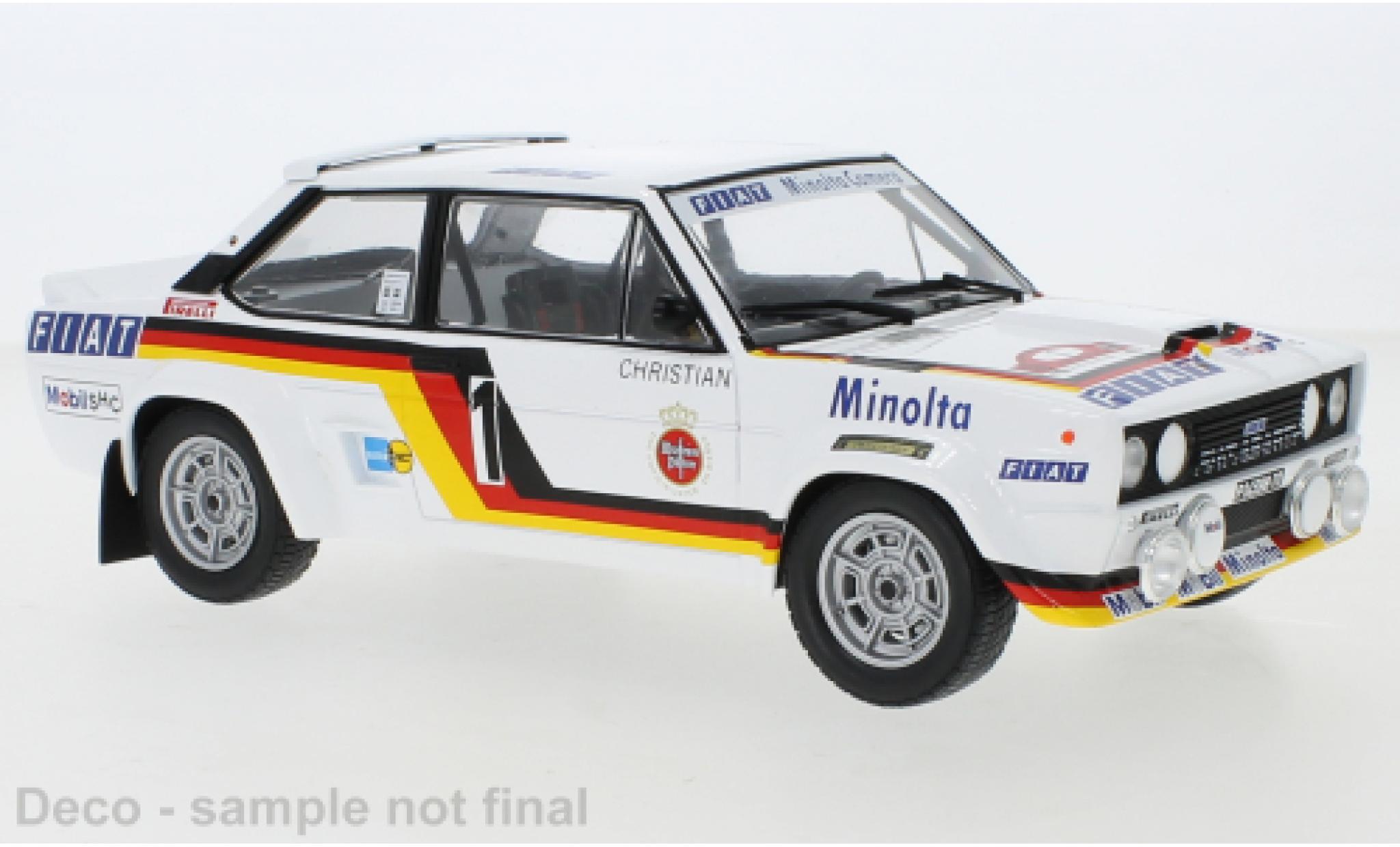 Fiat 131 1/18 IXO Abarth No.1 Minolta Rally Hunsr&uuml;ck 1979 W.R&ouml;hrl/C.Geistd&ouml;rfer modelauto