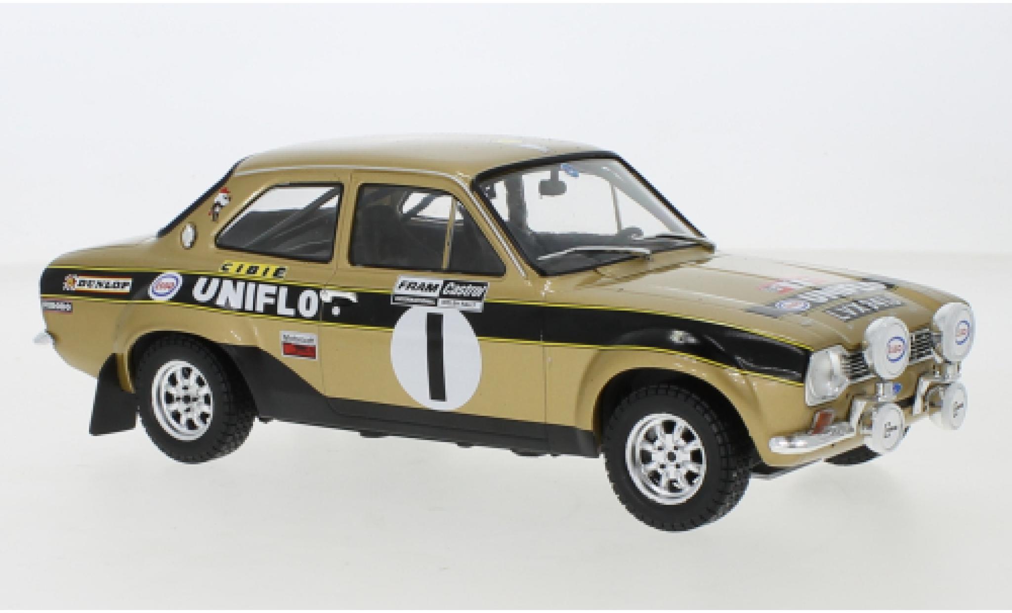 Ford Escort 1/18 IXO MKI RS 1600 No.1 Welsh Rally 1972 Old Gold R.Clark/J.Porter modelauto