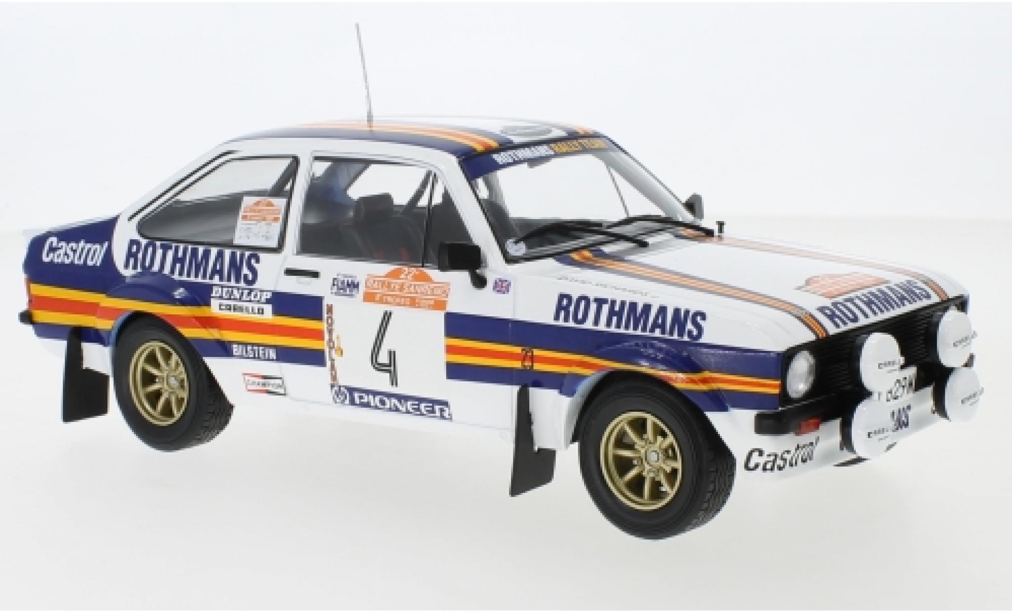 Ford Escort 1/18 IXO MKII RS 1800 No.4 Rothmans Rallye WM Rally San Remo 1980 A.Vatanen/D.Richards modelauto