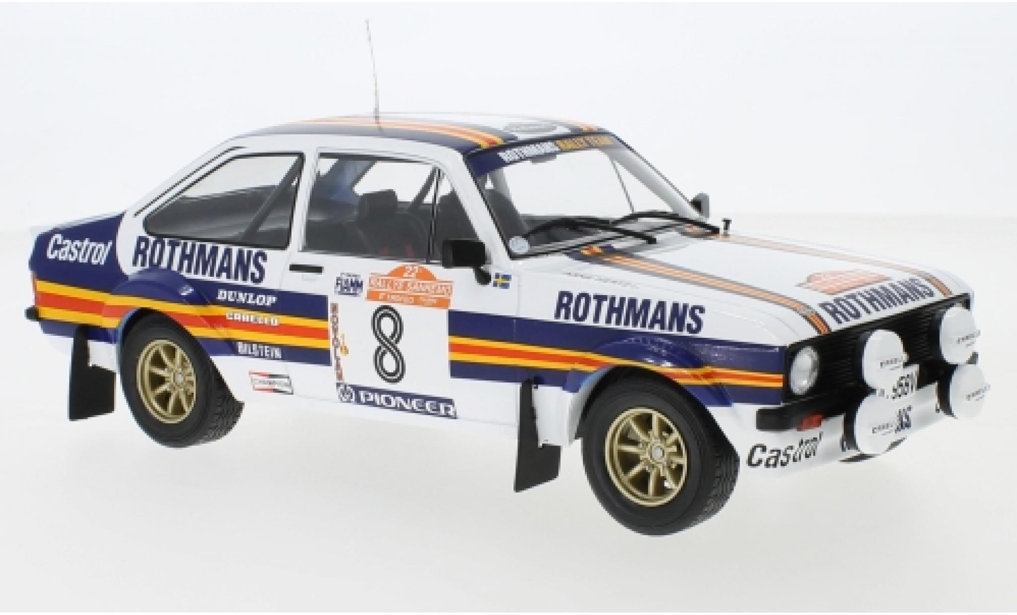 Ford Escort 1/18 IXO MKII RS 1800 No.8 Rothmans Rallye WM Rally San Remo 1980 H.Mikkola/A.Hertz modelauto