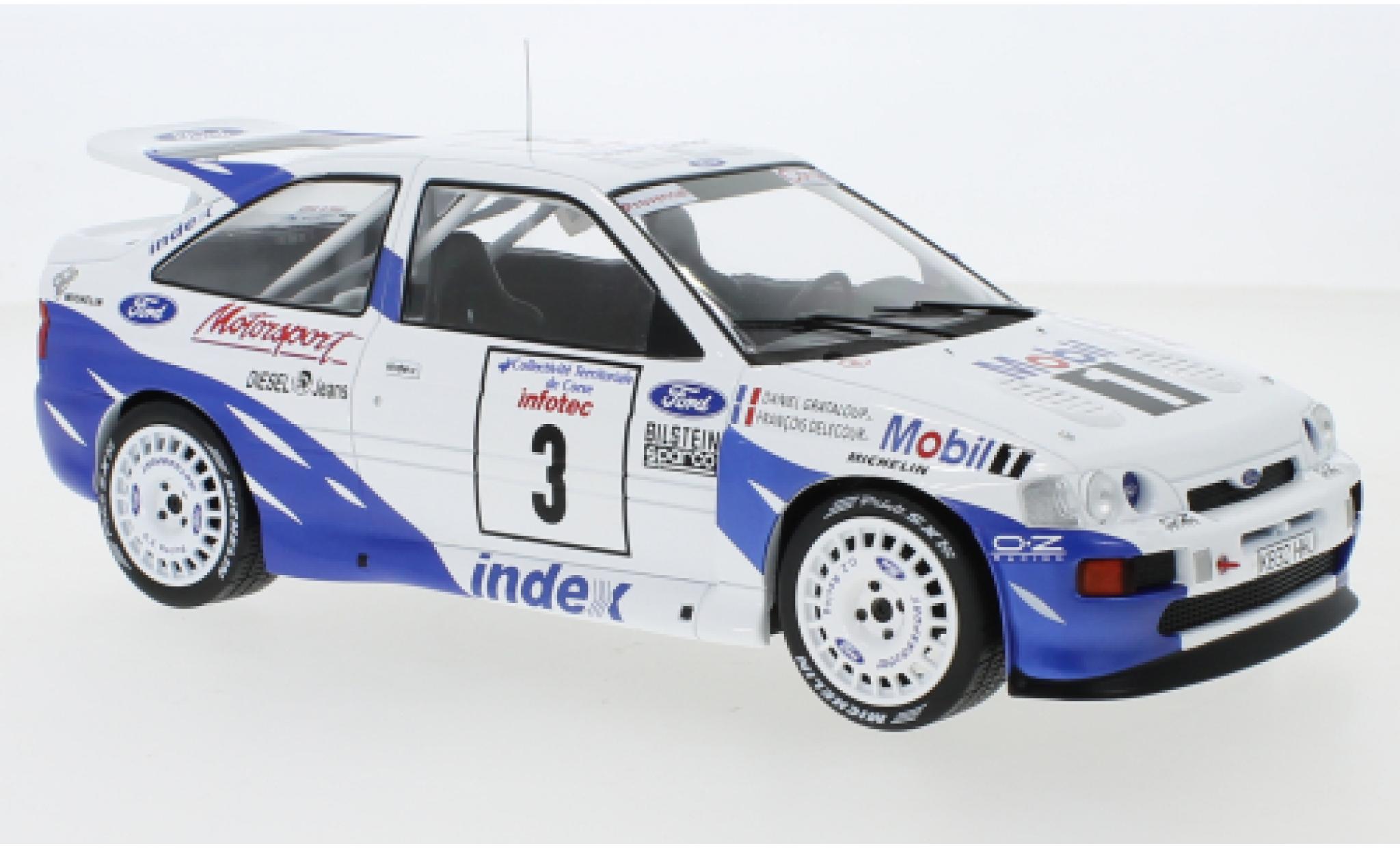 Ford Escort 1/18 IXO RS Cosworth No.3 Rallye WM Tour de Corse 1993 F.Delecour/D.Grataloup modelauto