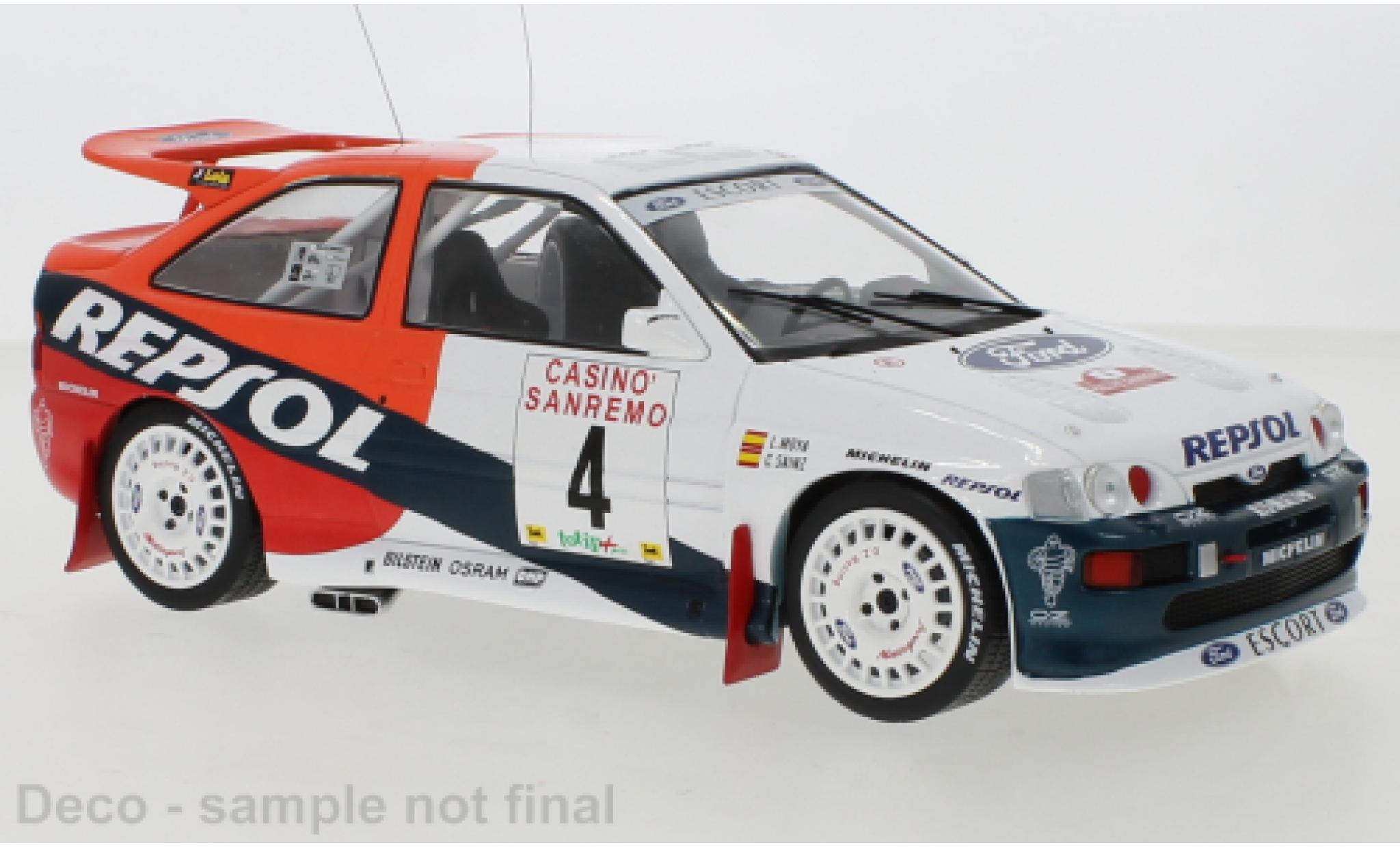 Ford Escort 1/18 IXO RS Cosworth No.4 Repsol Rally San Remo 1996 C.Sainz/L.Moya modelauto