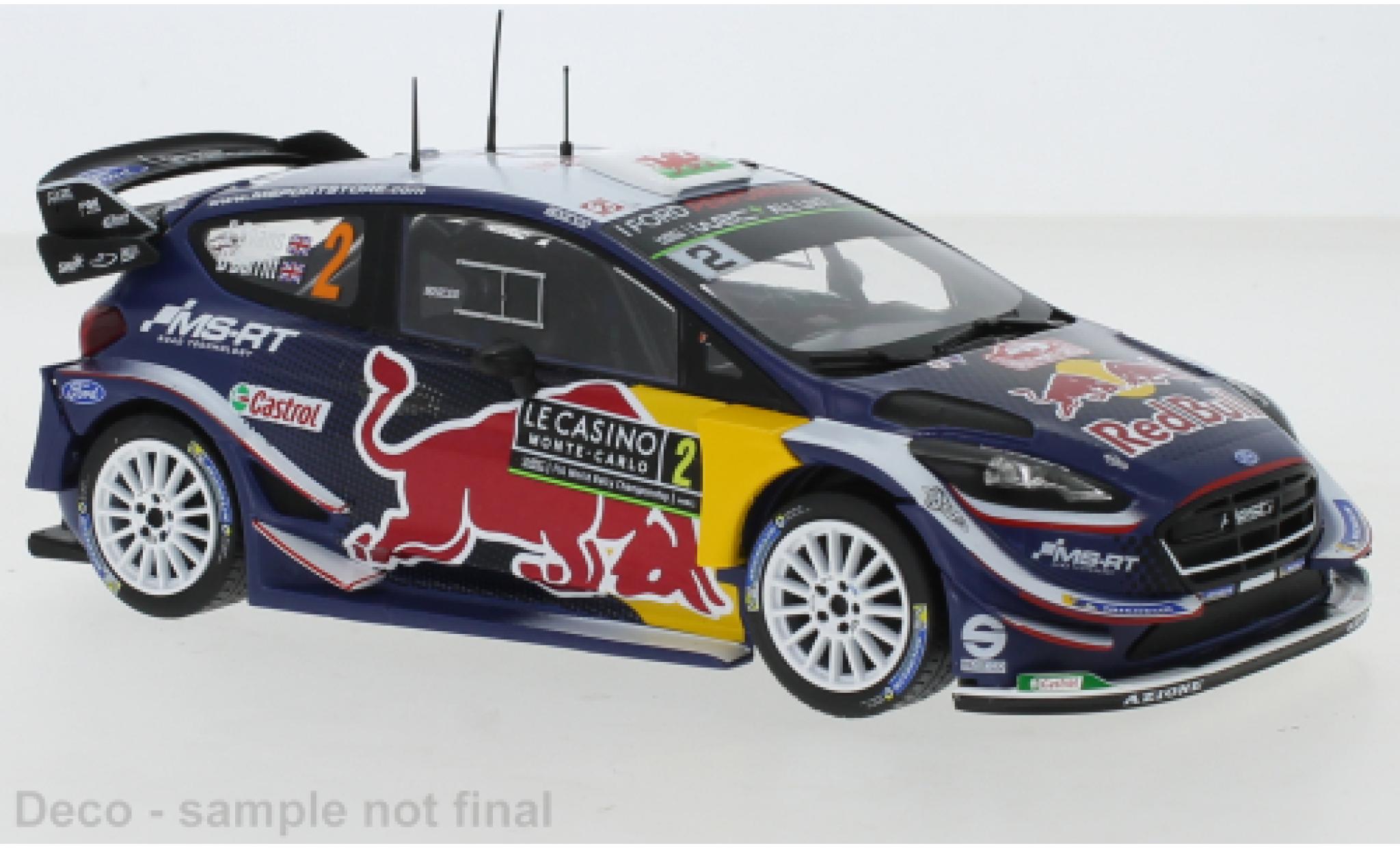 Ford Fiesta 1/24 IXO WRC No.2 MS Sport Red Bull Rallye Monte Carlo 2018 E.Evans/D.Barritt modelauto