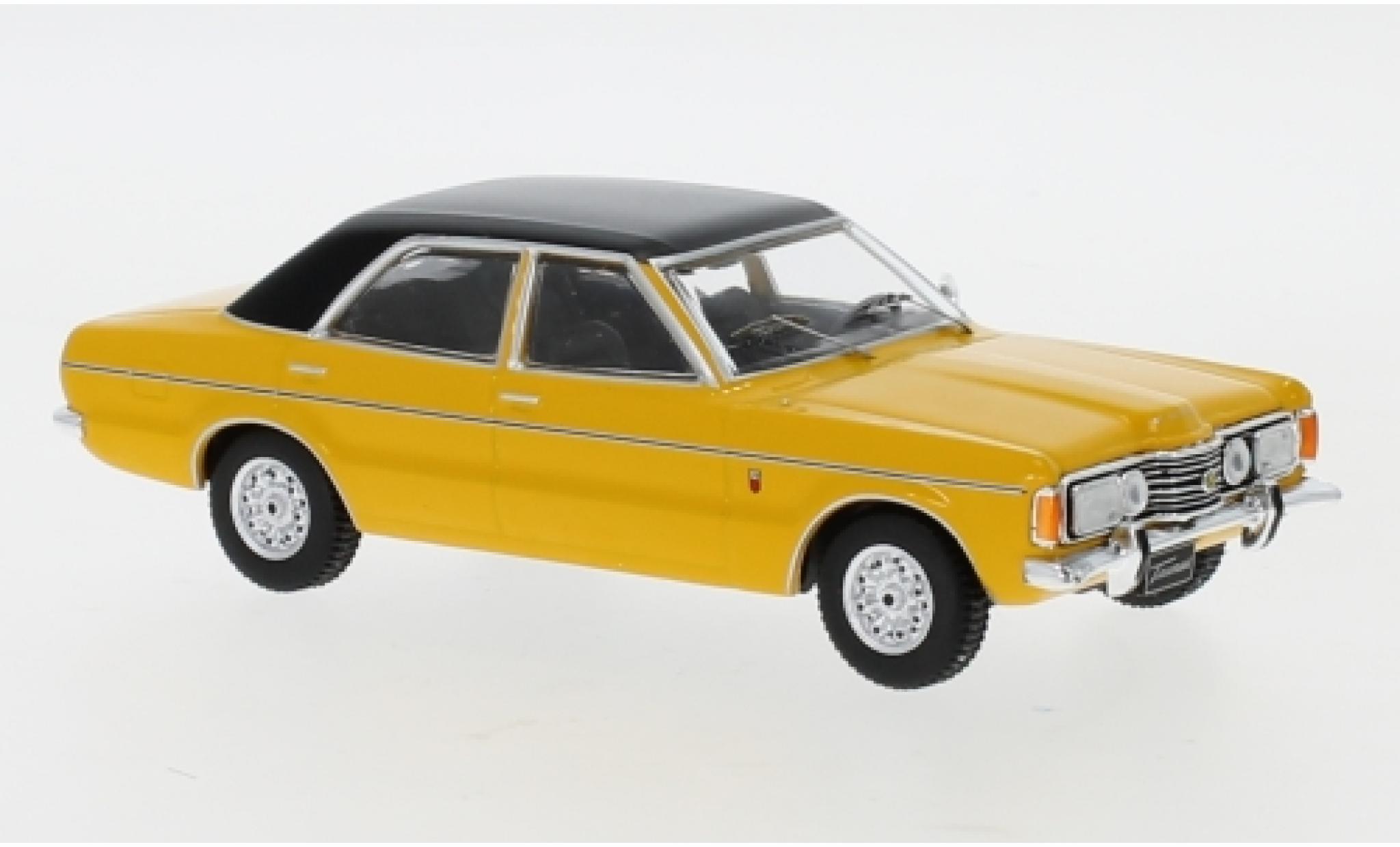 Ford Taunus 1/43 IXO GLX geel/zwart 1973 modelauto