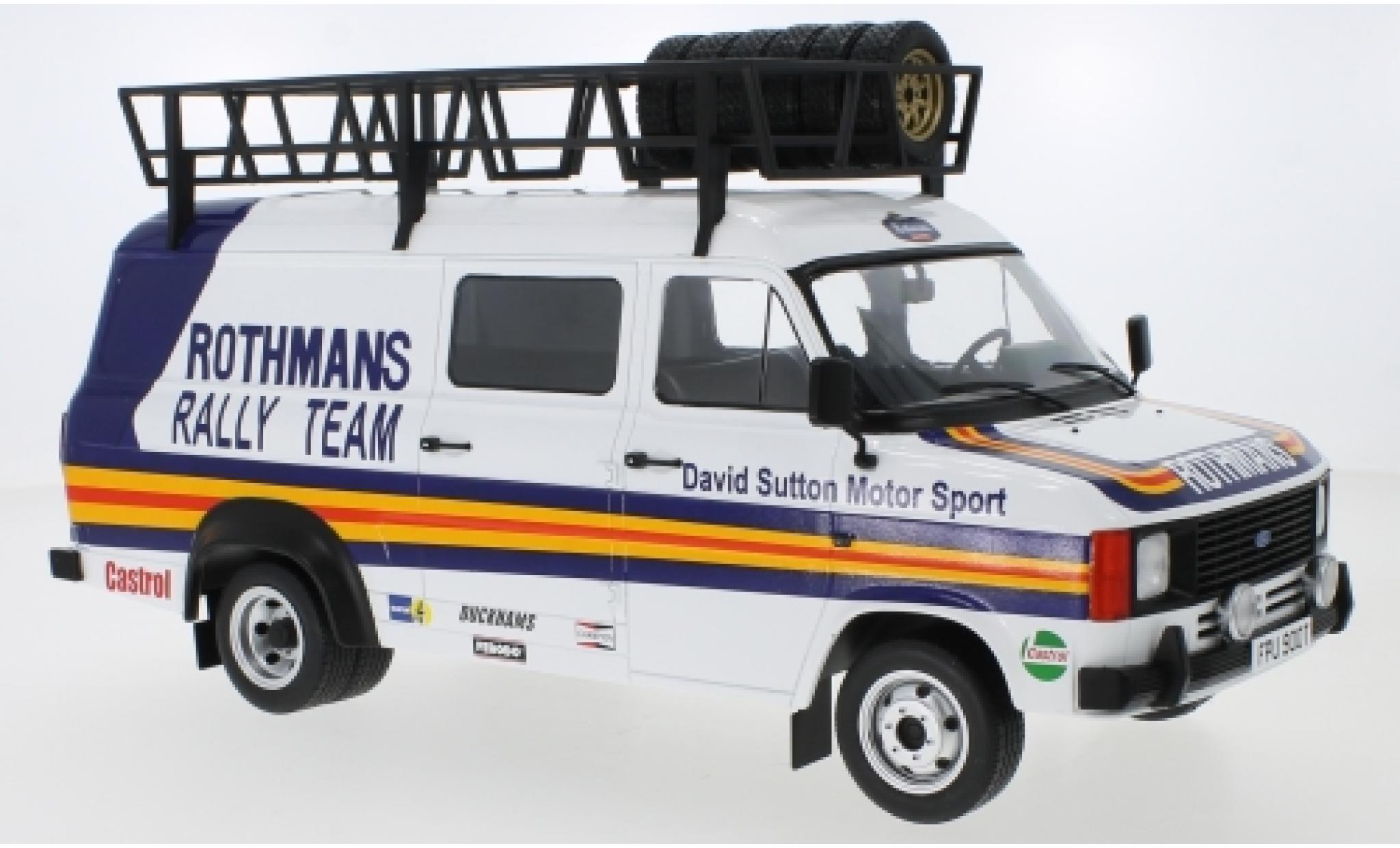 Ford Transit 1/18 IXO MK II Rothmans avec Rack de toit et charge modelauto