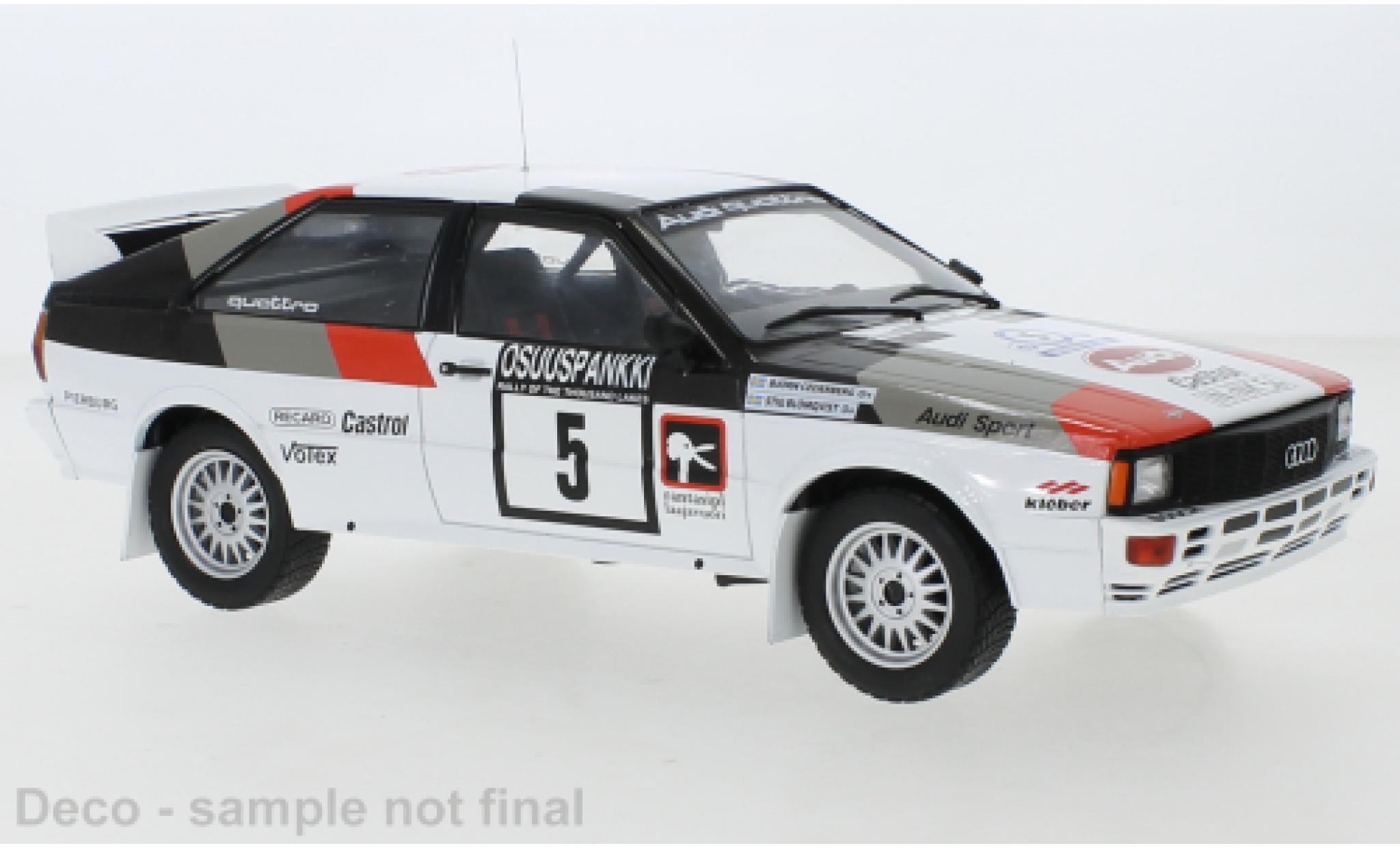 Audi Quattro 1/18 IXO No.5 1000 Lakes Rally 1982 modelauto
