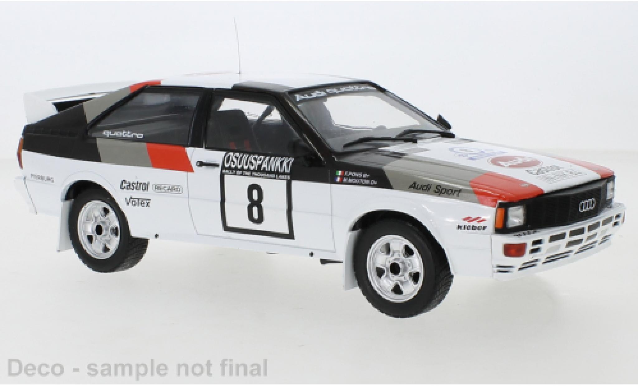 Audi Quattro 1/18 IXO No.8 1000 Lakes Rally 1982 modelauto