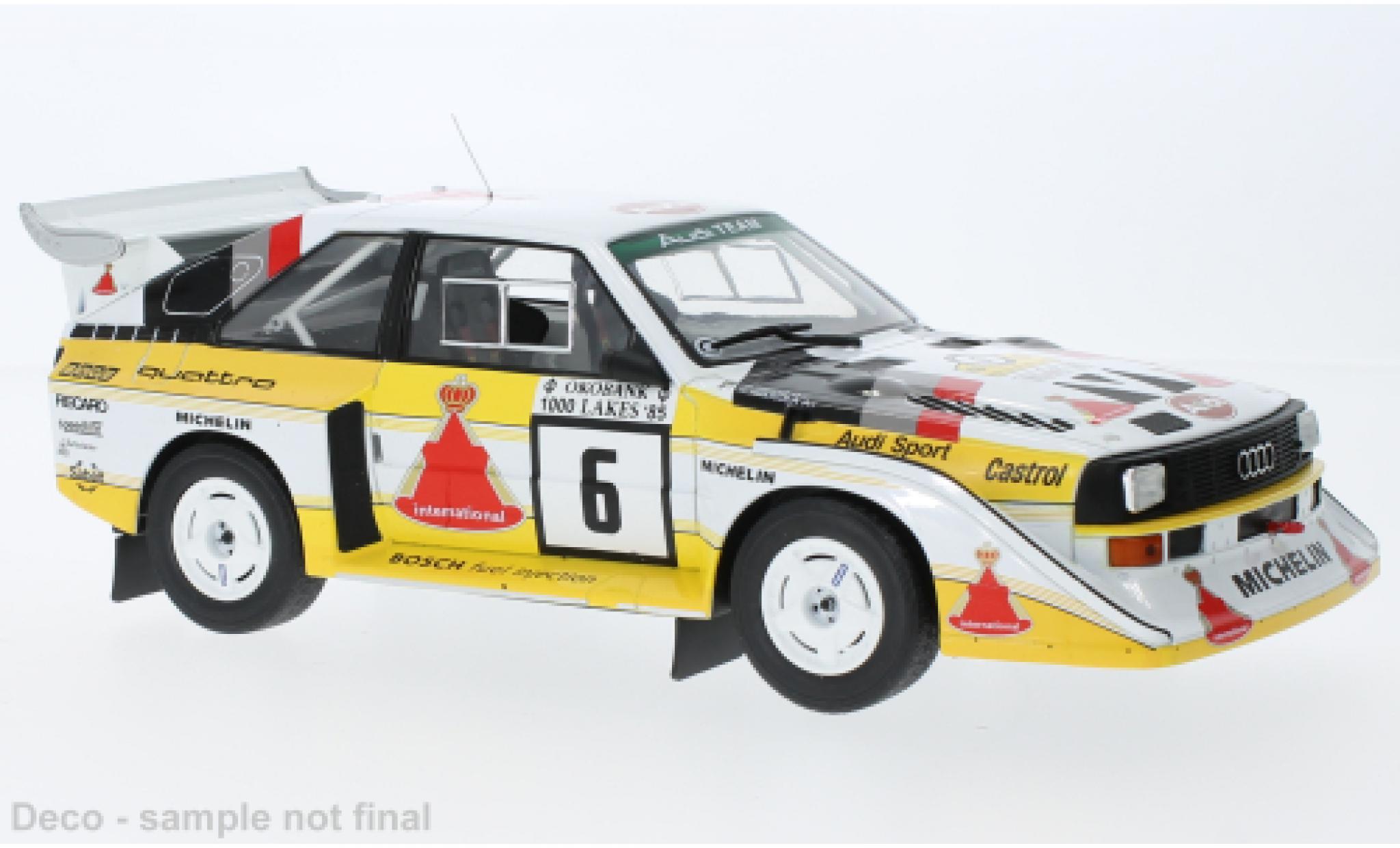Audi Sport Quattro 1/18 IXO Sport quattro S1 E2 No.6 1000 Lakes Rally 1985 modelauto