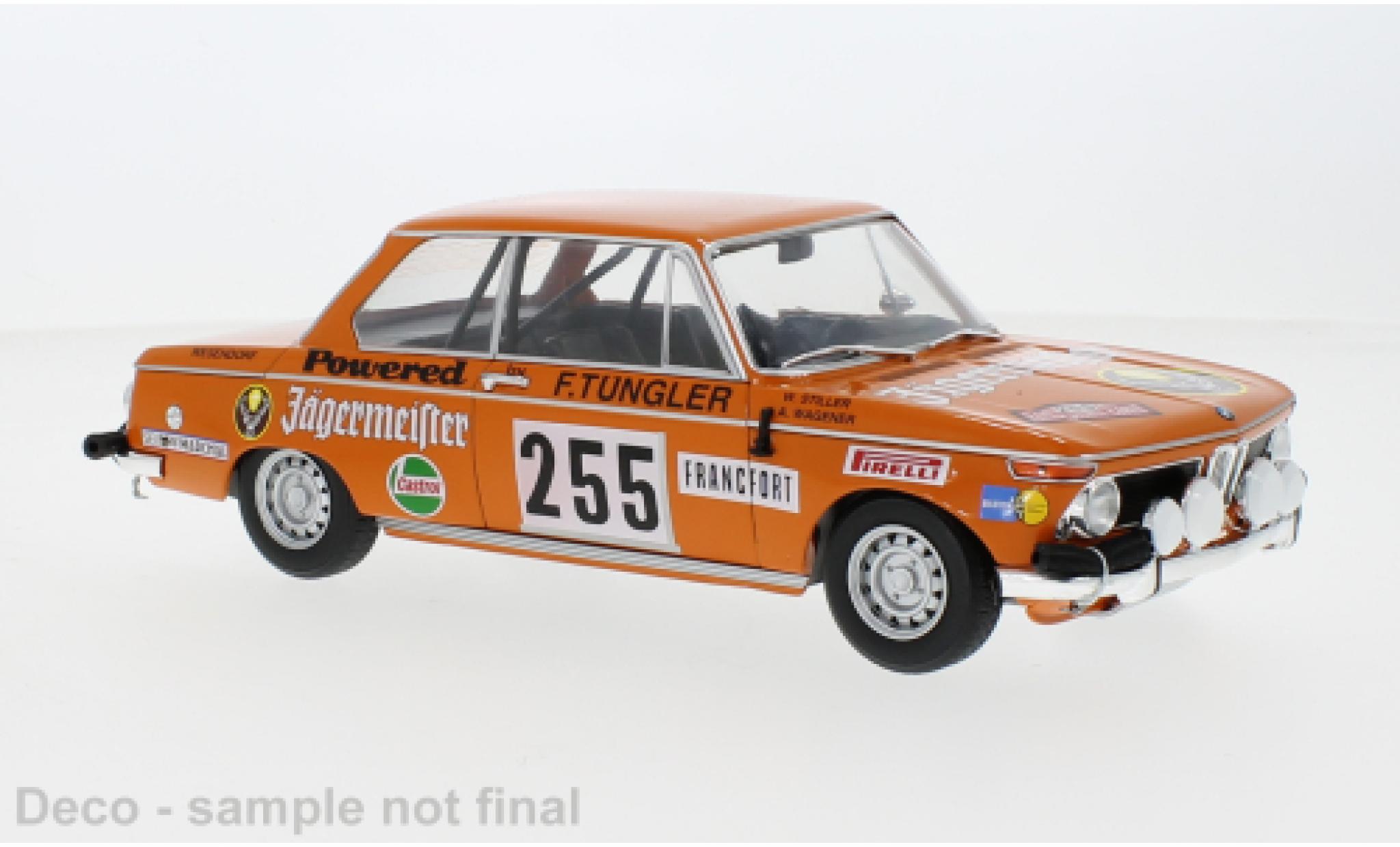 Bmw 2002 1/18 IXO No.255 J&auml;germeister Rallye WM Rally Monte Carlo 1973 modelauto