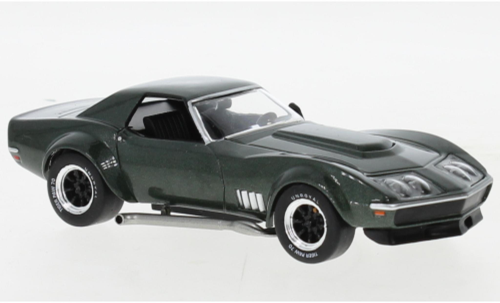 Chevrolet Corvette 1/43 IXO Douane (C3) metallic groen fonc&eacute; 1972 modelauto