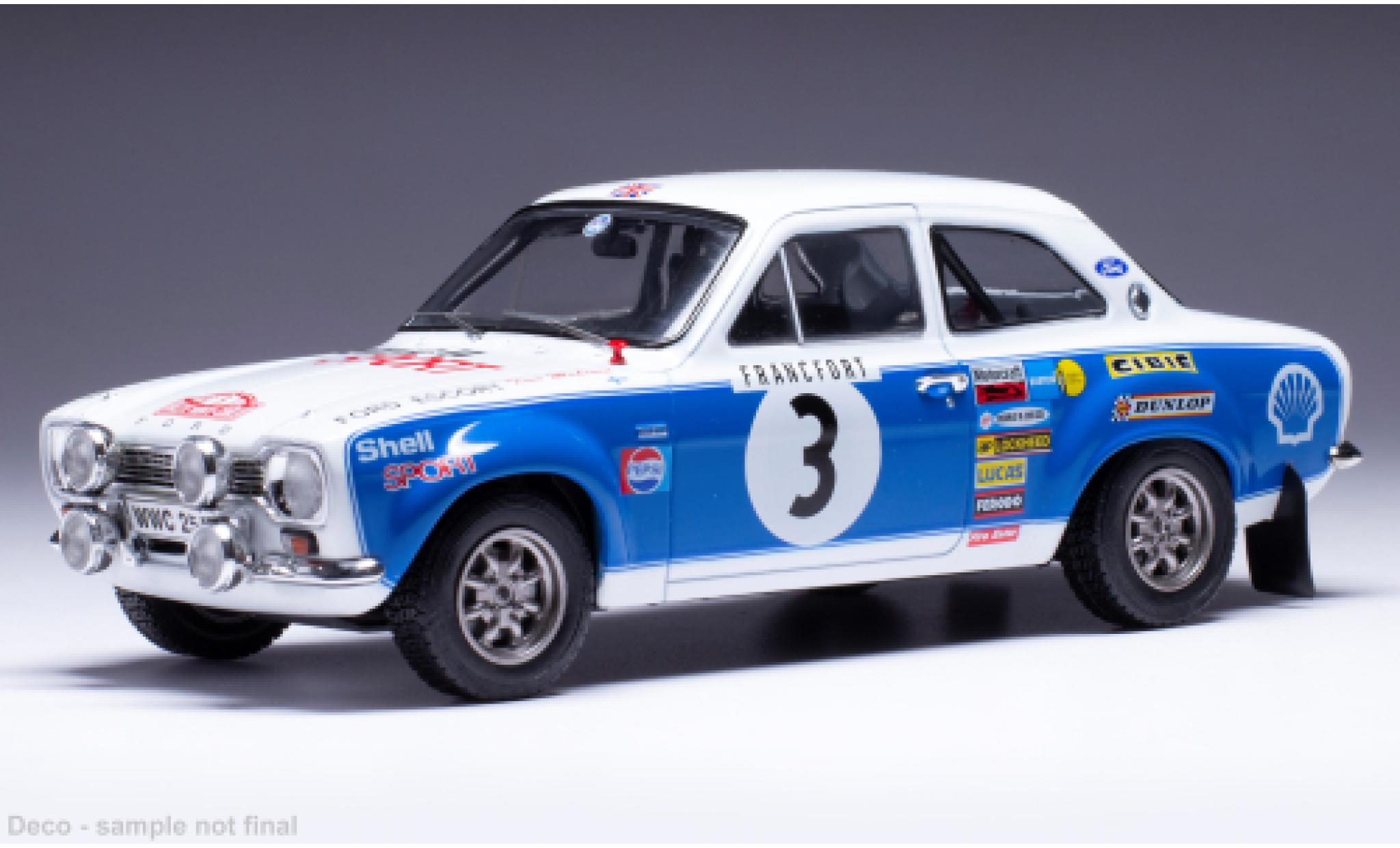 Ford Escort 1/24 IXO MK I RS 1600 No.3 Rally Monte Carlo 1973 modelauto