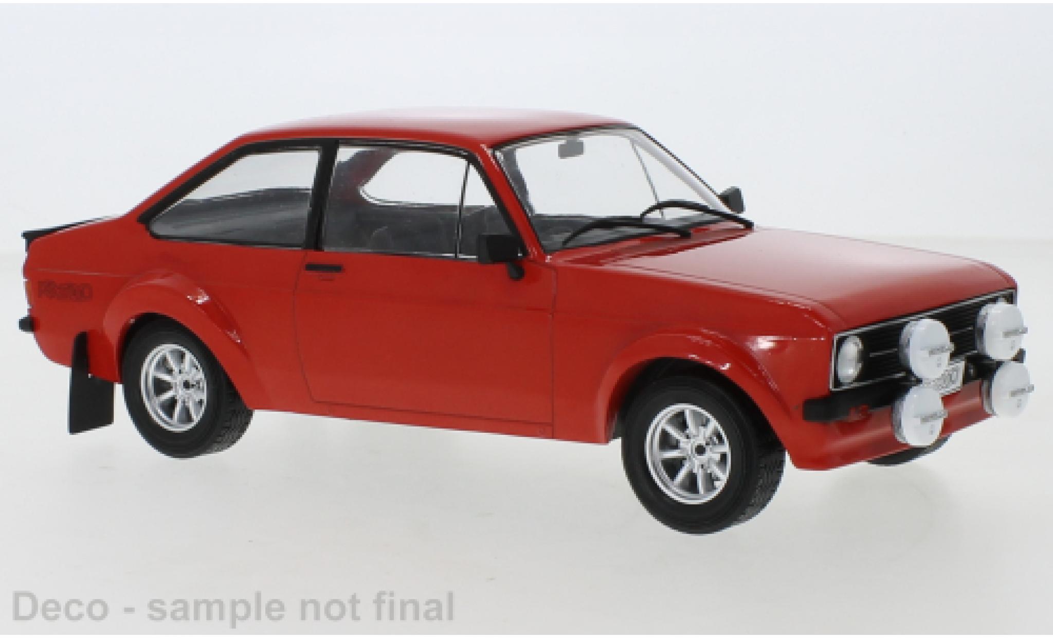 Ford Escort 1/18 IXO MkII RS1800 rood/D&eacute;corer 1977 modelauto