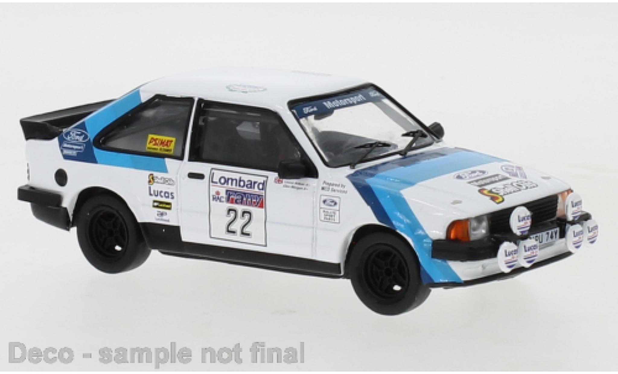 Ford Escort 1/43 IXO MKIII RS 1600i No.22 RAC Rally 1983 modelauto