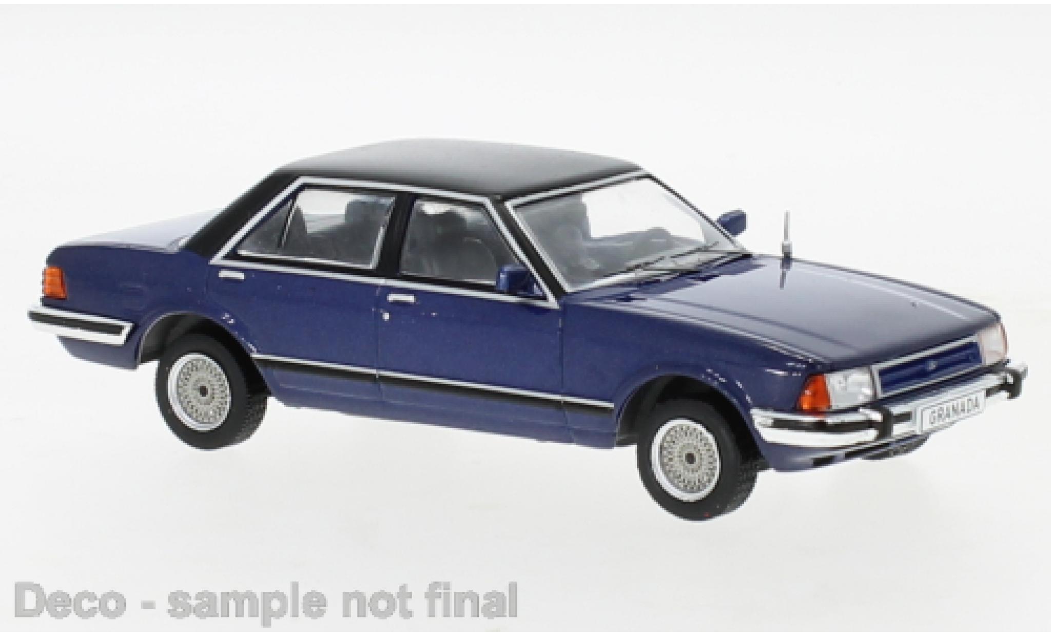 Ford Granada 1/43 IXO MK II 2.8 GL metallic blauw/zwart 1982 modelauto