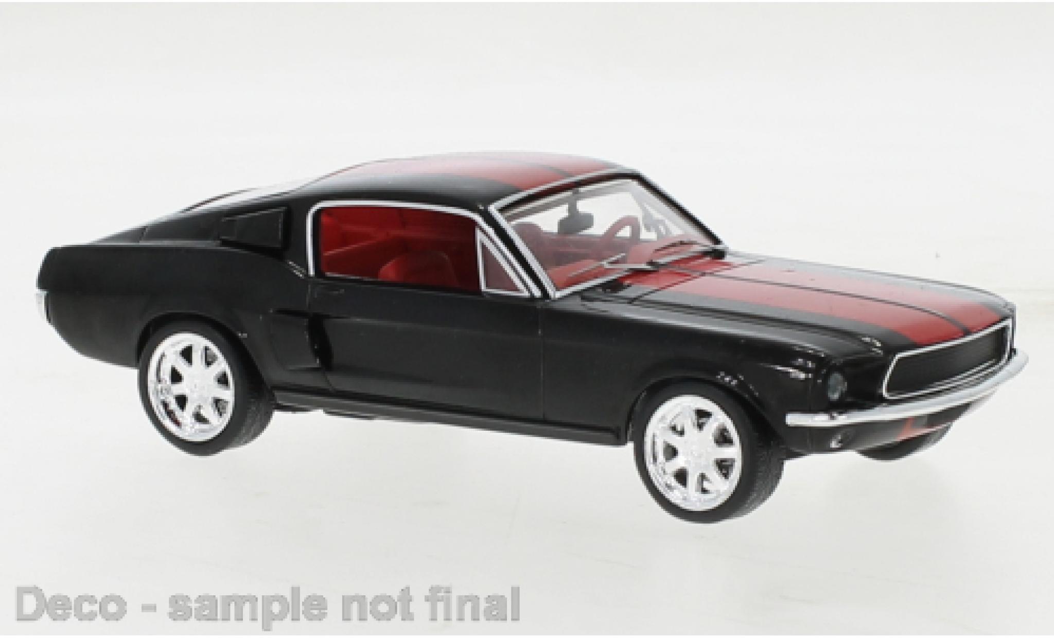 Ford Mustang 1/43 IXO Fastback zwart/rood 1967 modelauto
