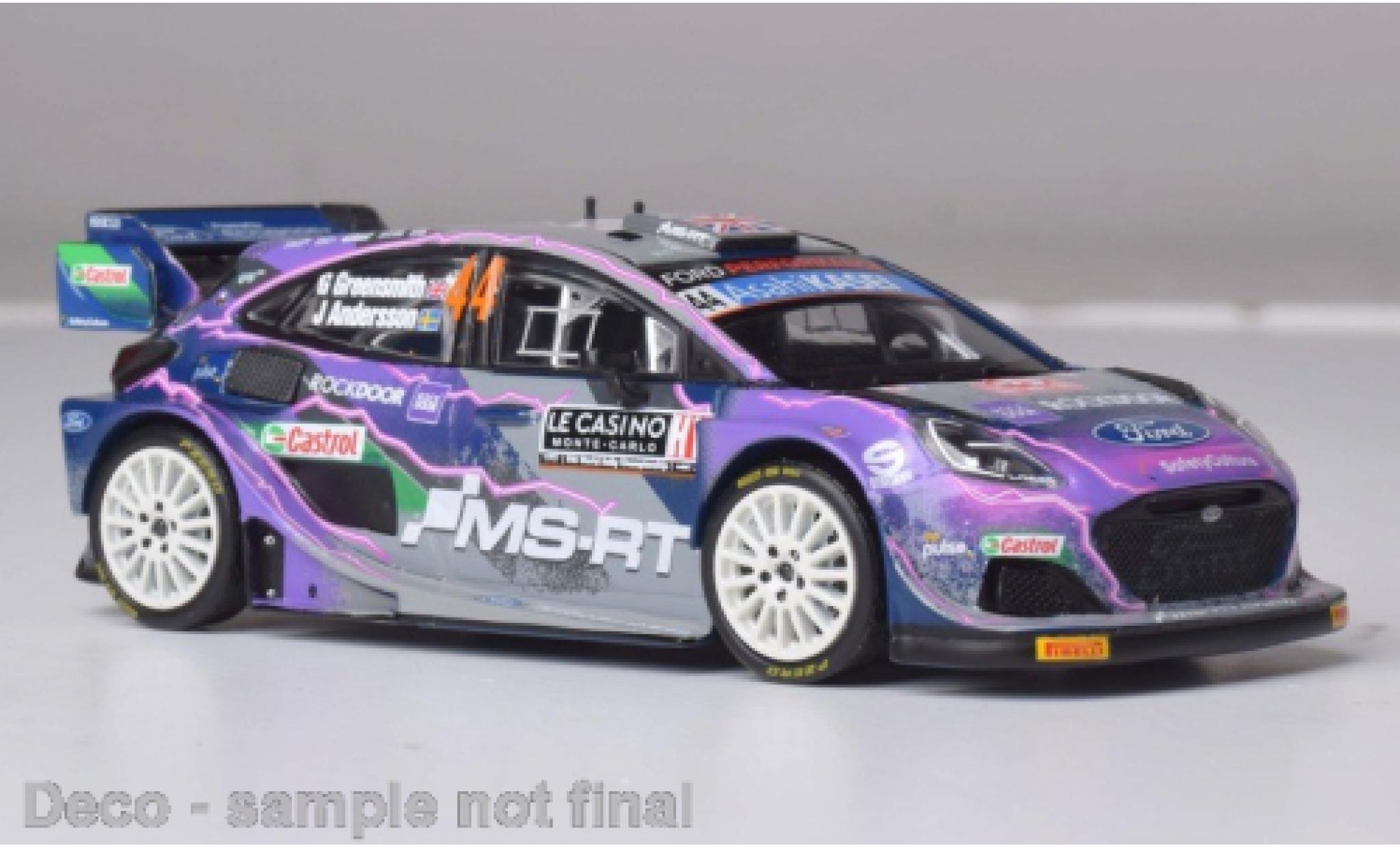 Ford Puma 1/43 IXO Rally1 No.44 WRC Rally Monte Carlo 2022 modelauto