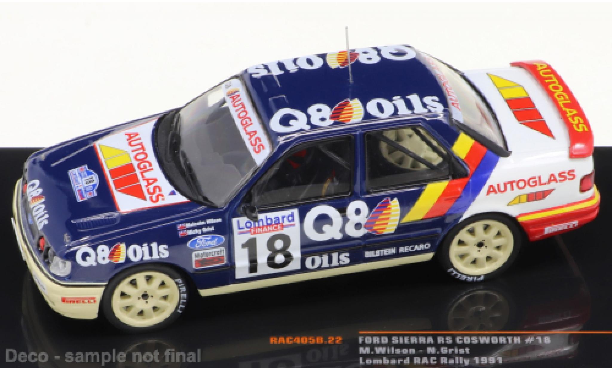 Ford Sierra 1/43 IXO RS Cosworth No.18 Rallye RAC Lombard 1991 modelauto