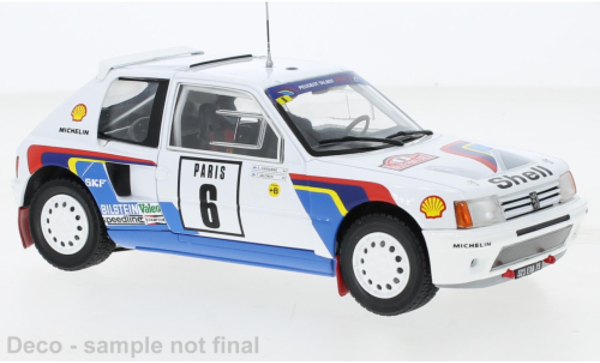 Peugeot 205 1/24 IXO T16 No.6 Rallye WM Rally Monte Carlo 1985 modelauto