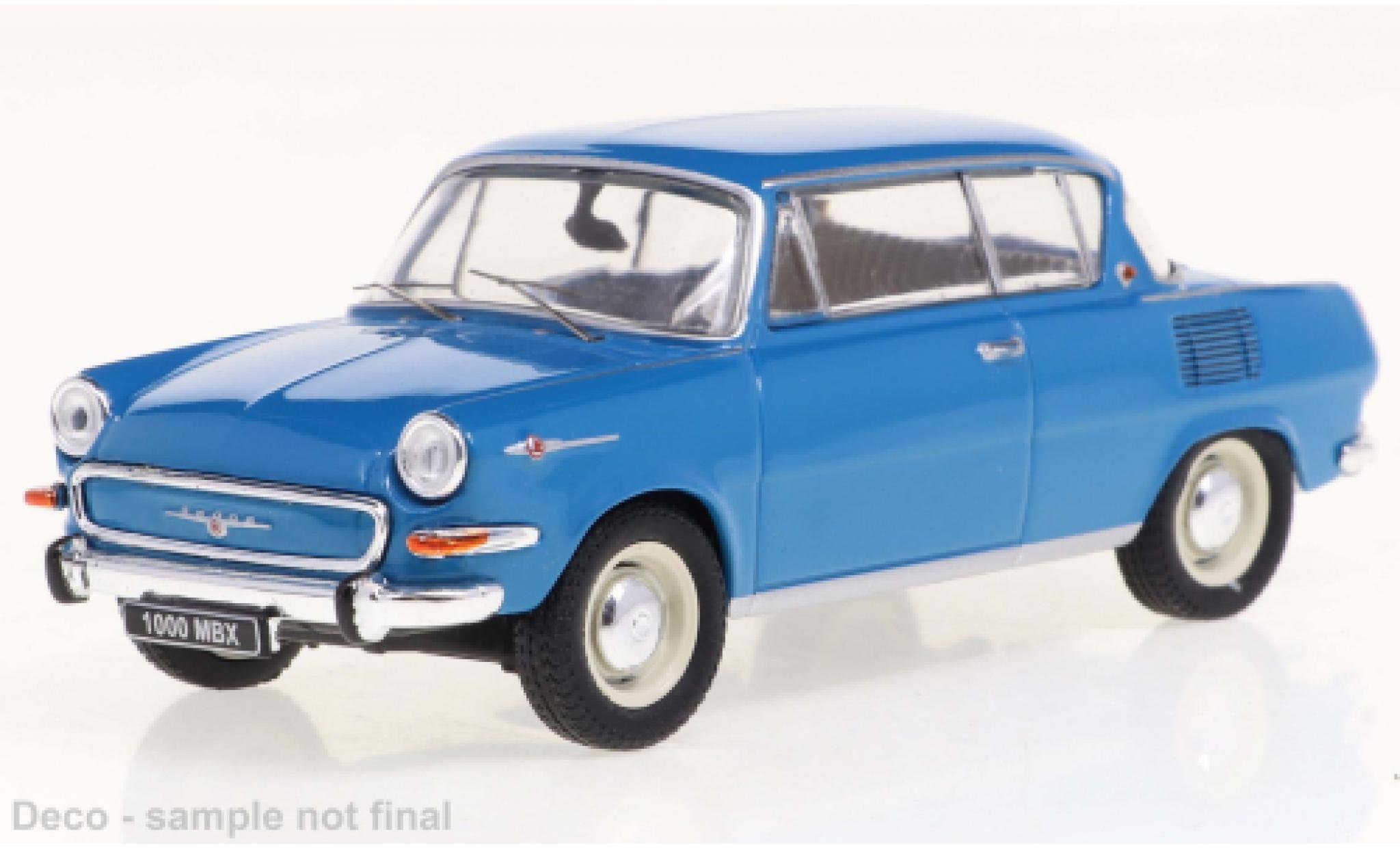 Skoda 1000 1/43 IXO MBX blauw clair 1966 modelauto