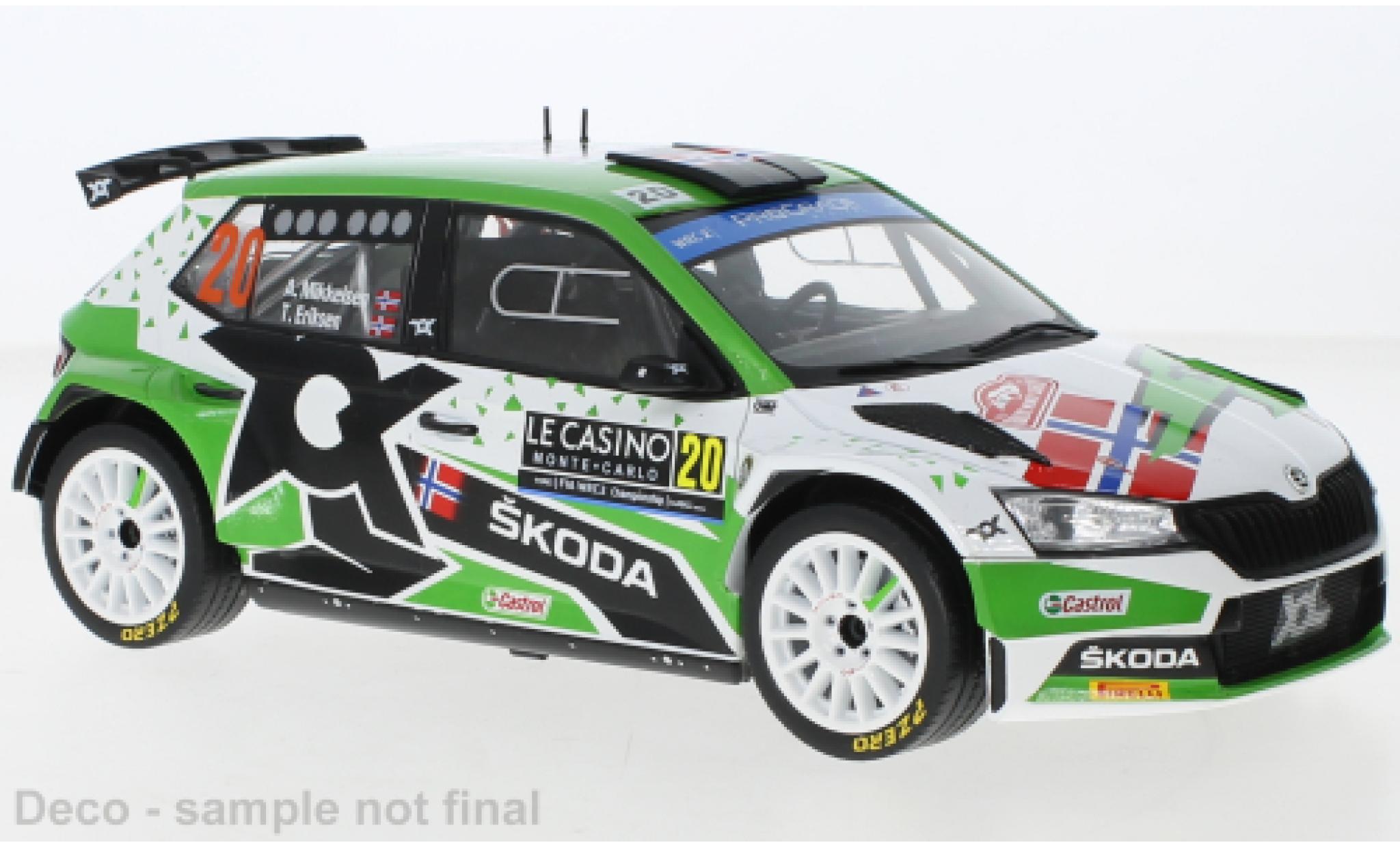 Skoda Fabia 1/18 IXO Rally2 EVO No.20 Rallye WM Rallye Monte Carlo 2022 modelauto