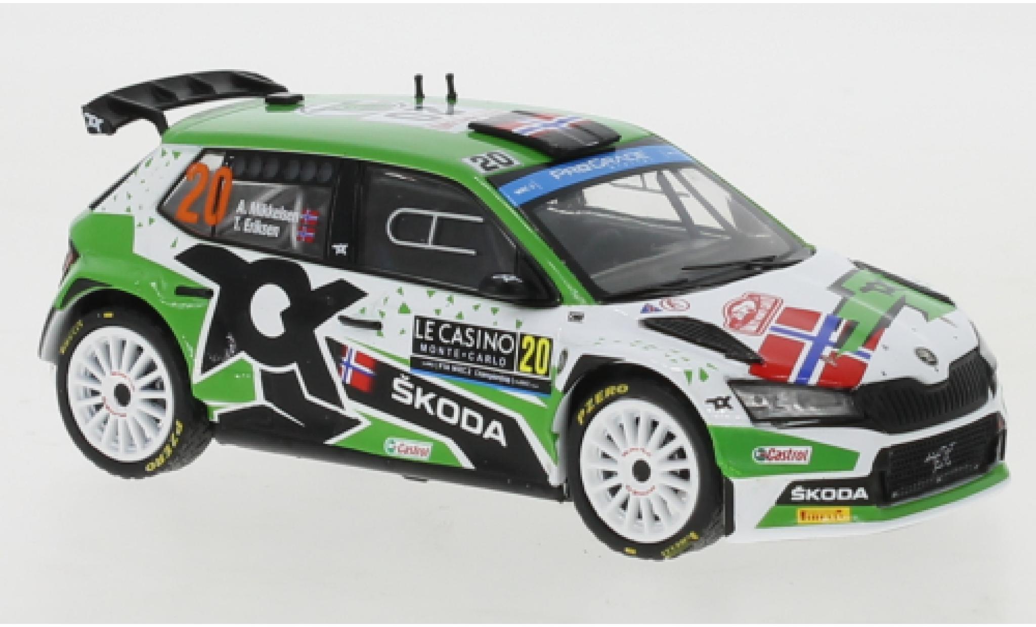 Skoda Fabia 1/43 IXO Rally2 EVO No.20 WRC Rally Monte Carlo 2022 modelauto