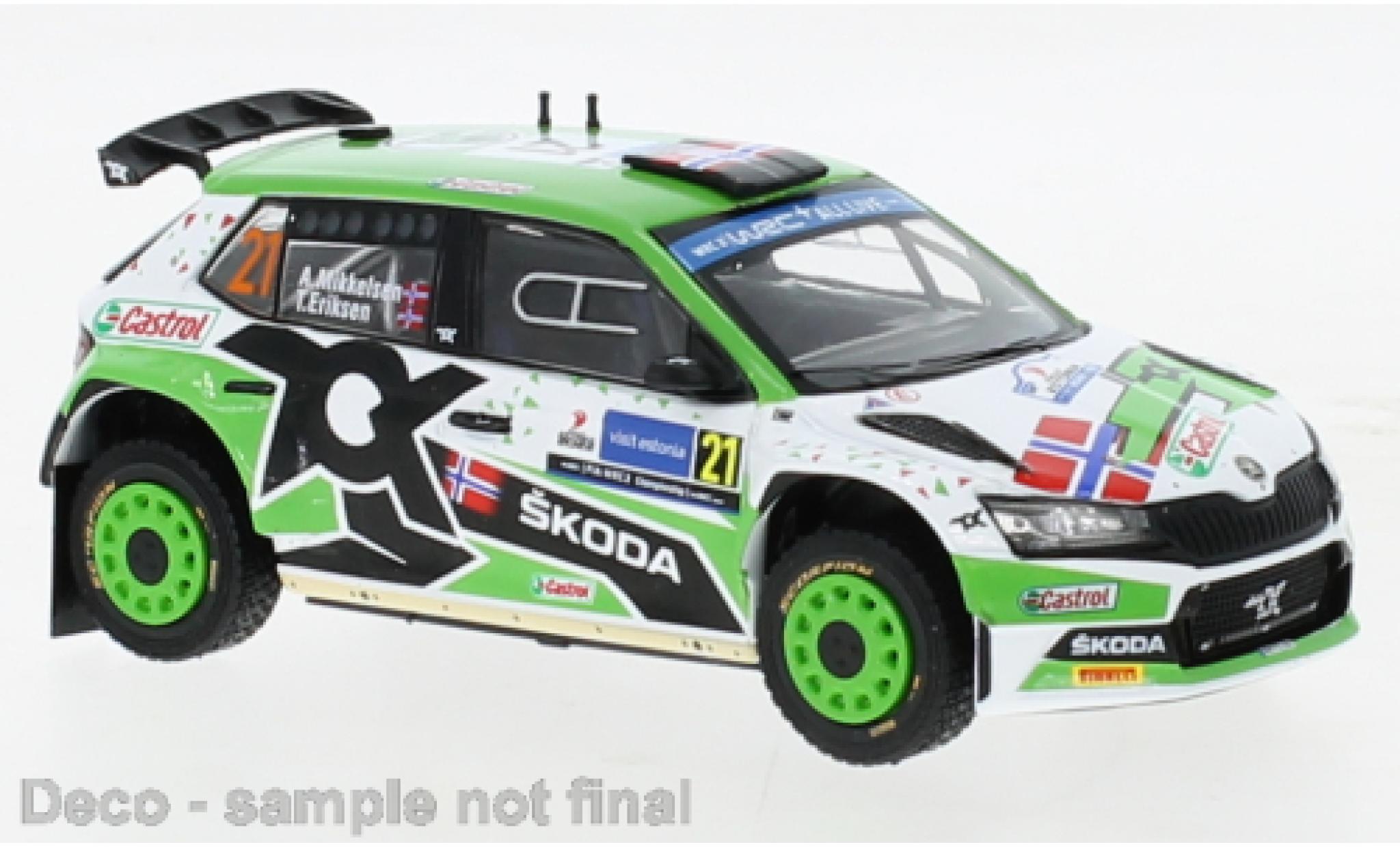 Skoda Fabia 1/43 IXO Rally2 EVO No.21 Rallye WM Rallye Estland 2022 modelauto