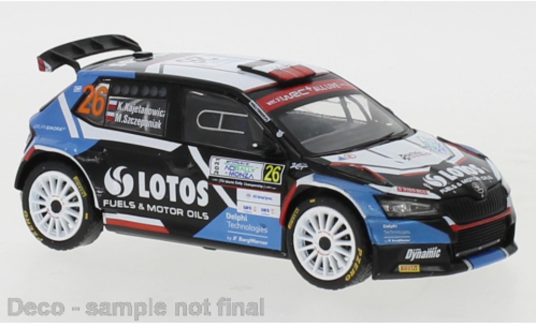 Skoda Fabia 1/43 IXO Rally2 EVO No.26 Lotos WRC Rally Monza 2021 modelauto