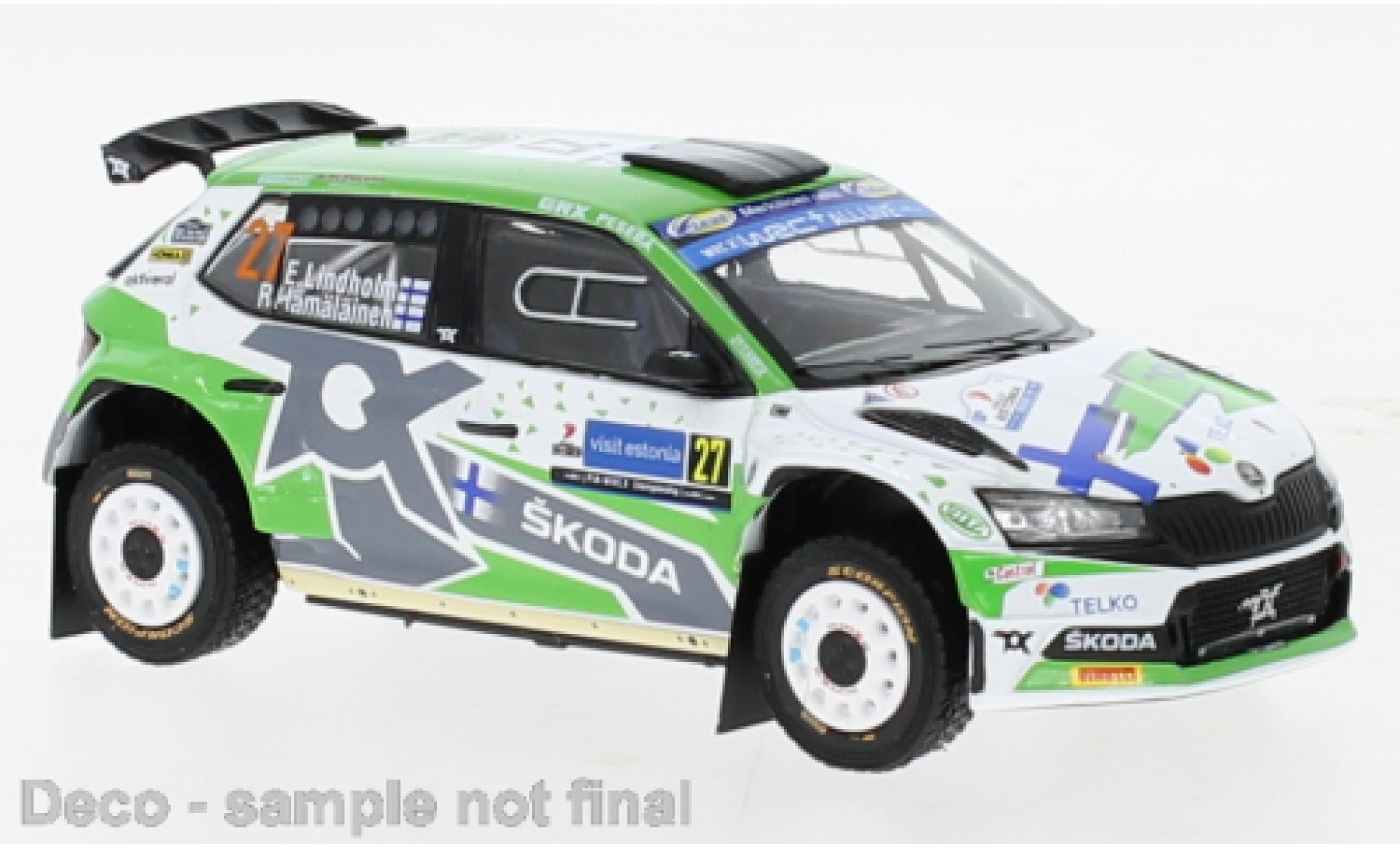 Skoda Fabia 1/43 IXO Rally2 EVO No.27 Rallye WM Rallye Estland 2022 modelauto